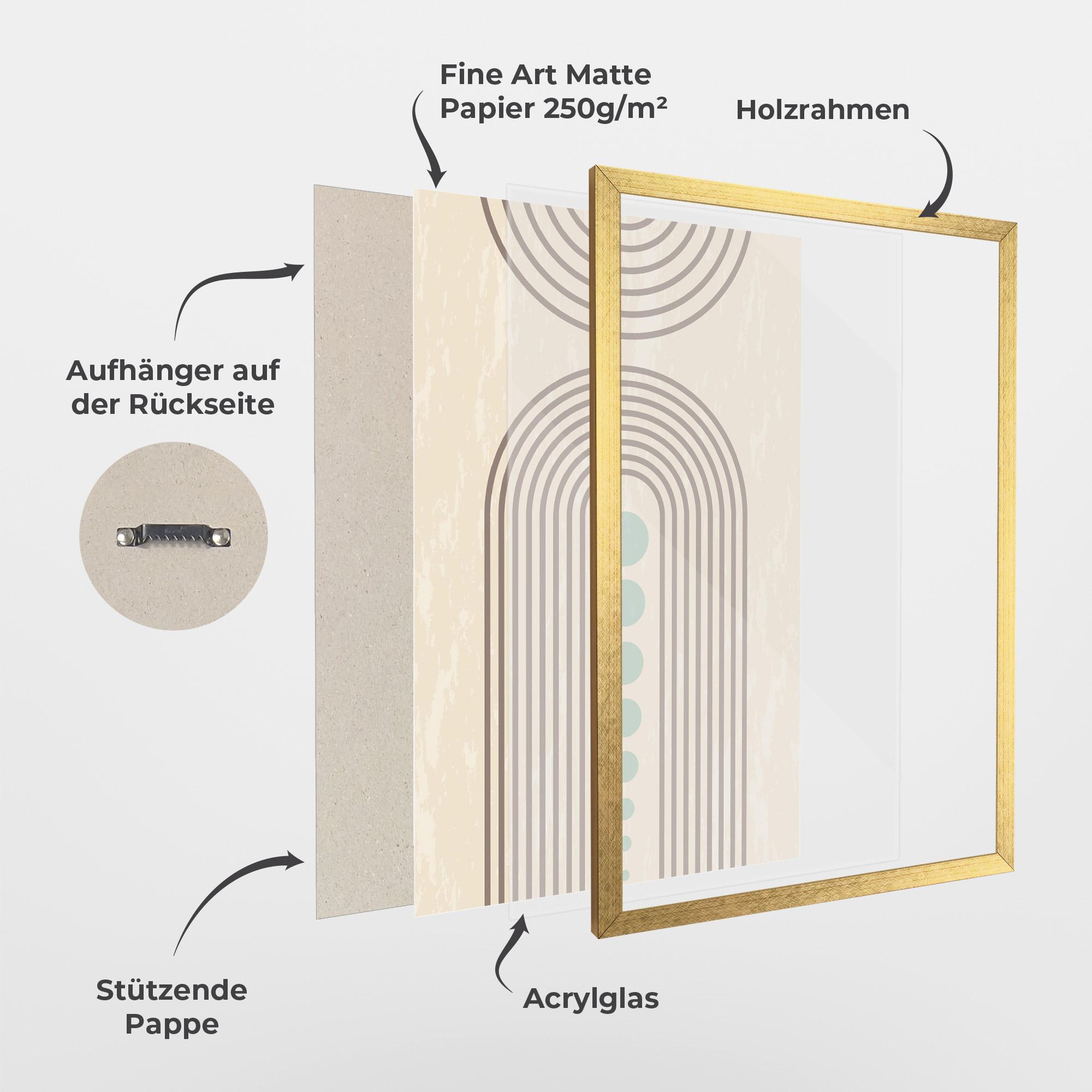 Gerahmte Poster Cream Blue Circles mockup 1