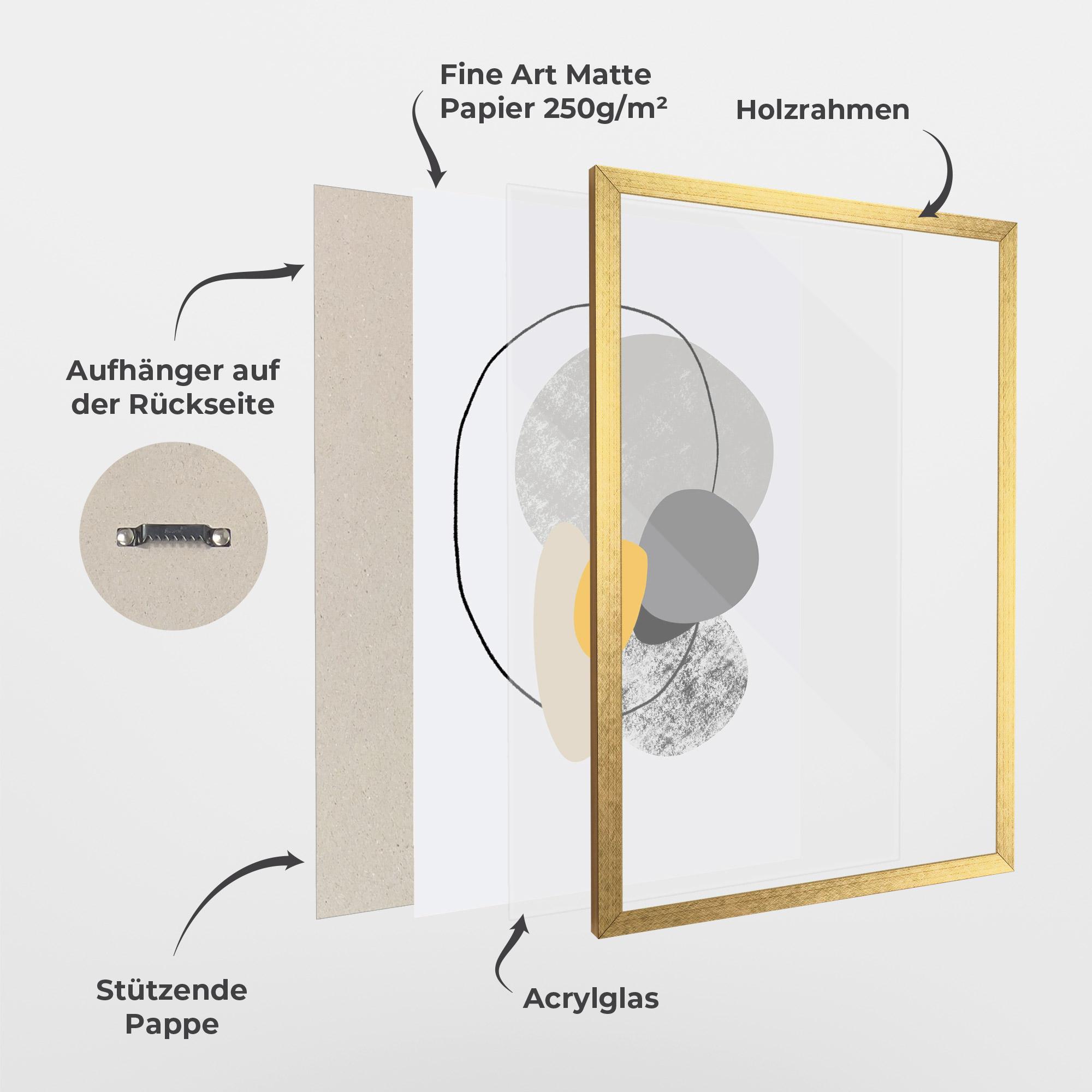 Gerahmte Poster Grey Orange Shape mockup 1