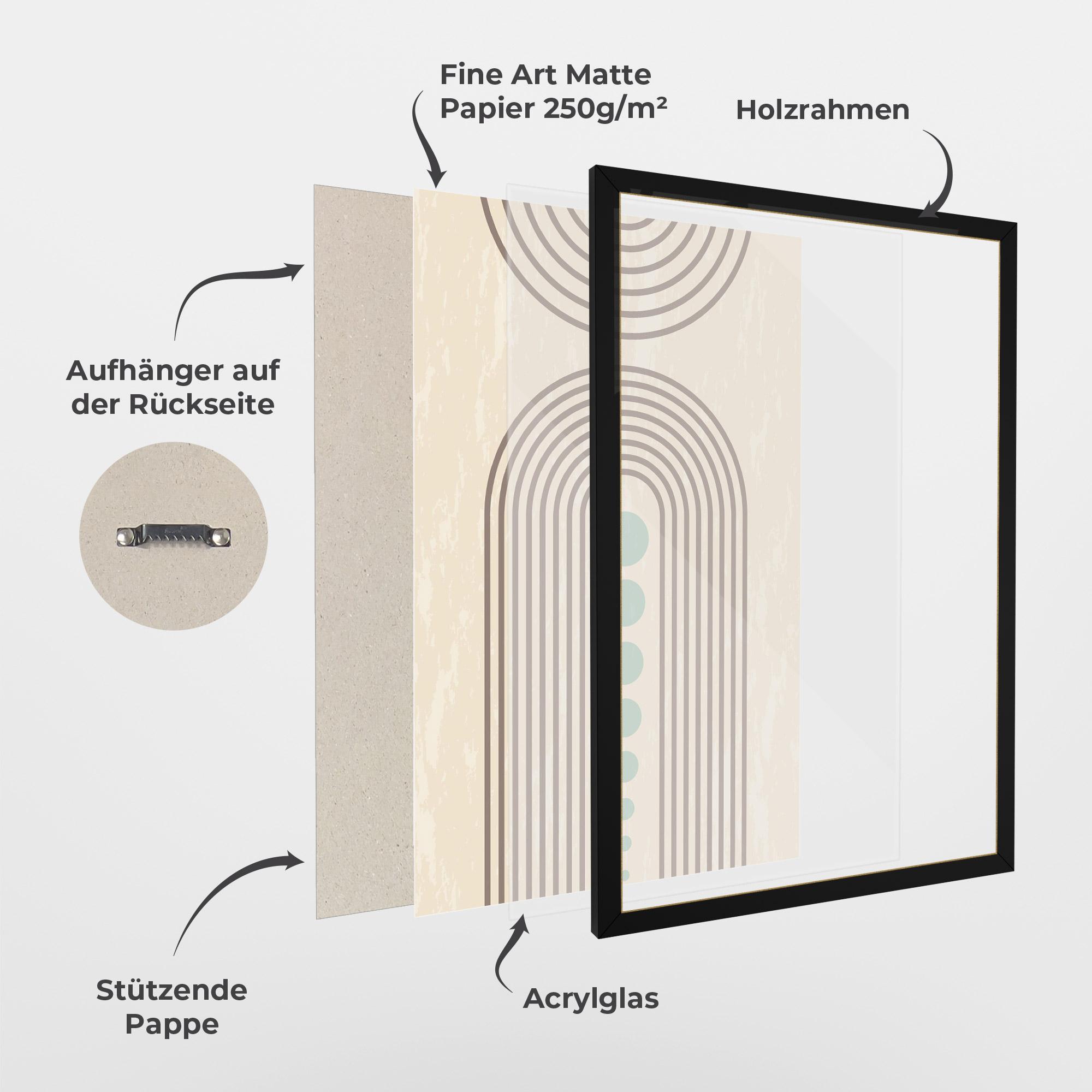 Gerahmte Poster Cream Blue Circles mockup 1