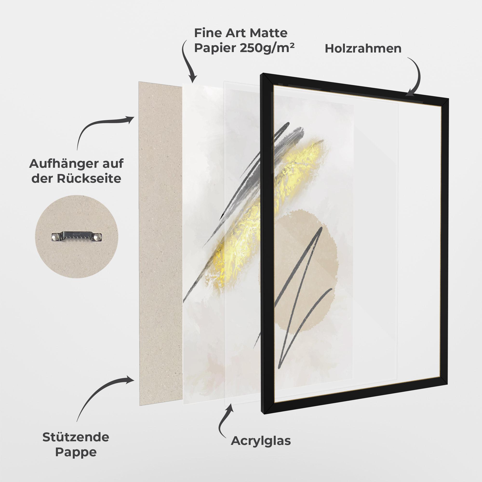 Gerahmte Poster Gold Brush mockup 1