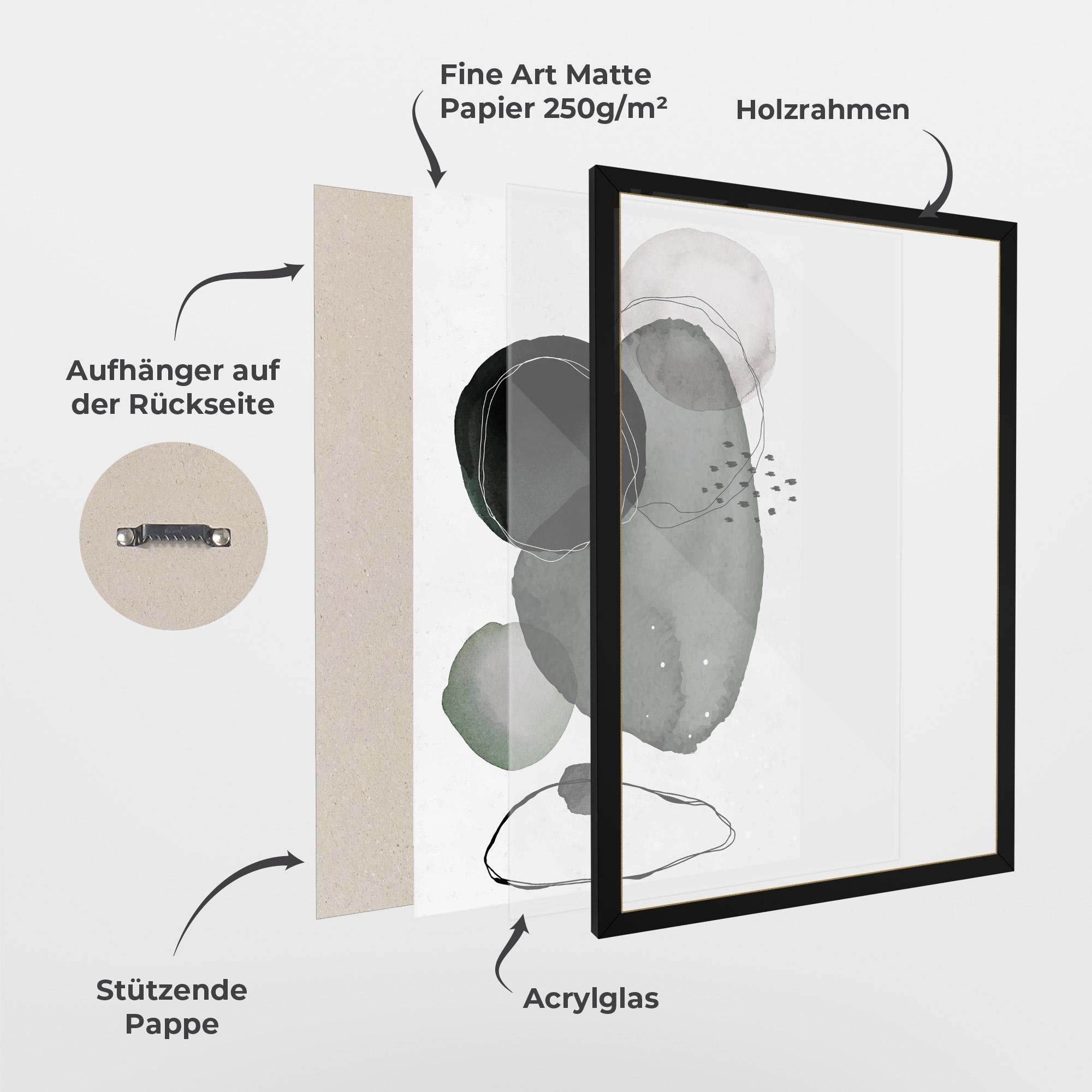 Gerahmte Poster Green Watercolor mockup 1