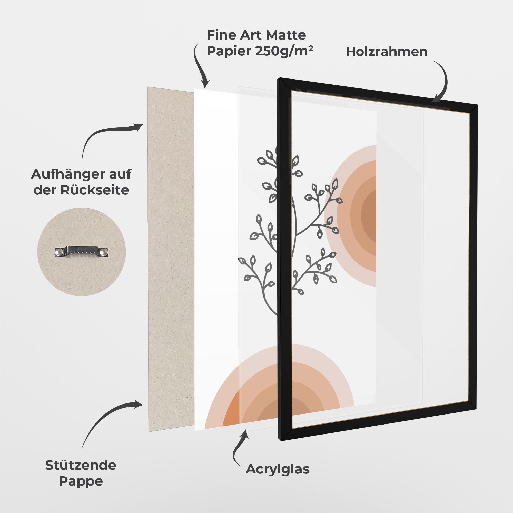 Gerahmte Poster Plant Orange Circle mockup 1