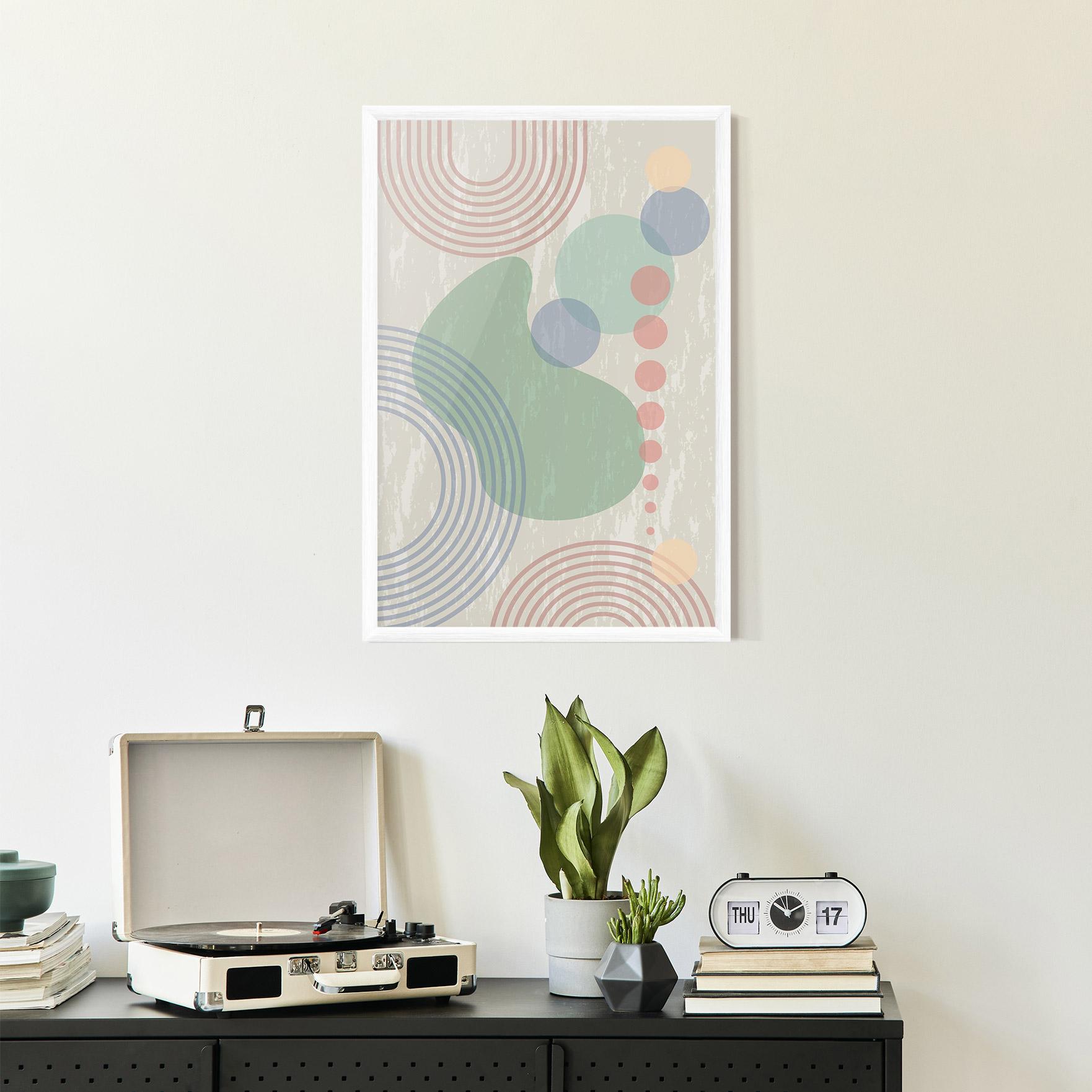 Gerahmte Poster Green Pink Shapes mockup 2