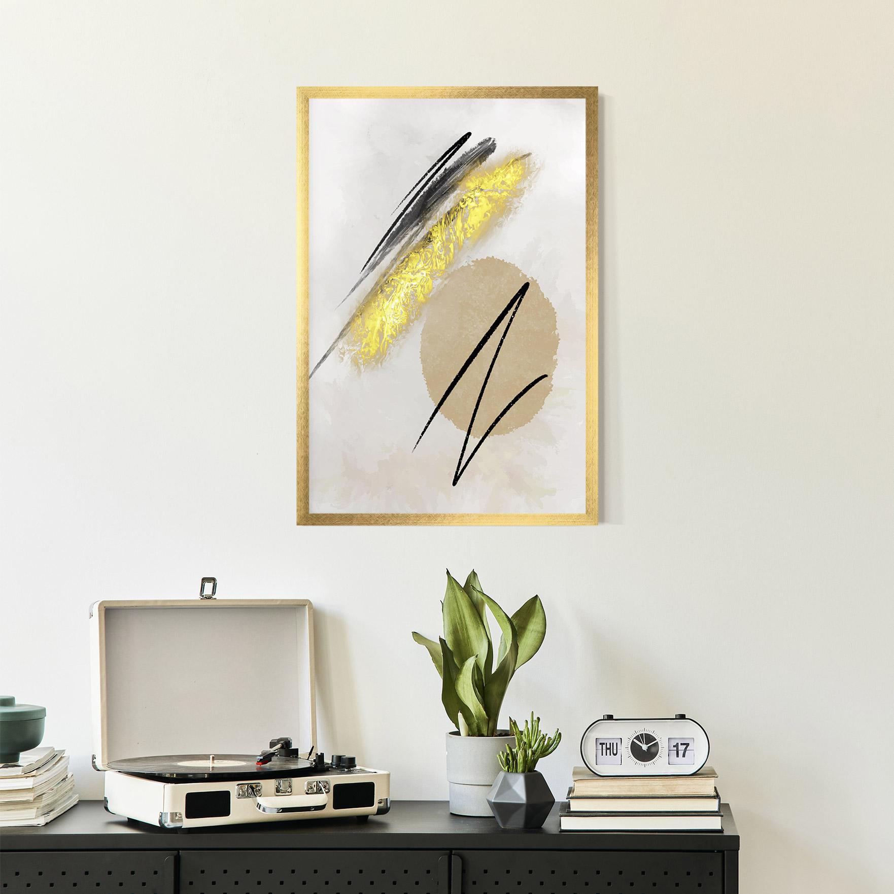 Gerahmte Poster Gold Brush mockup 2