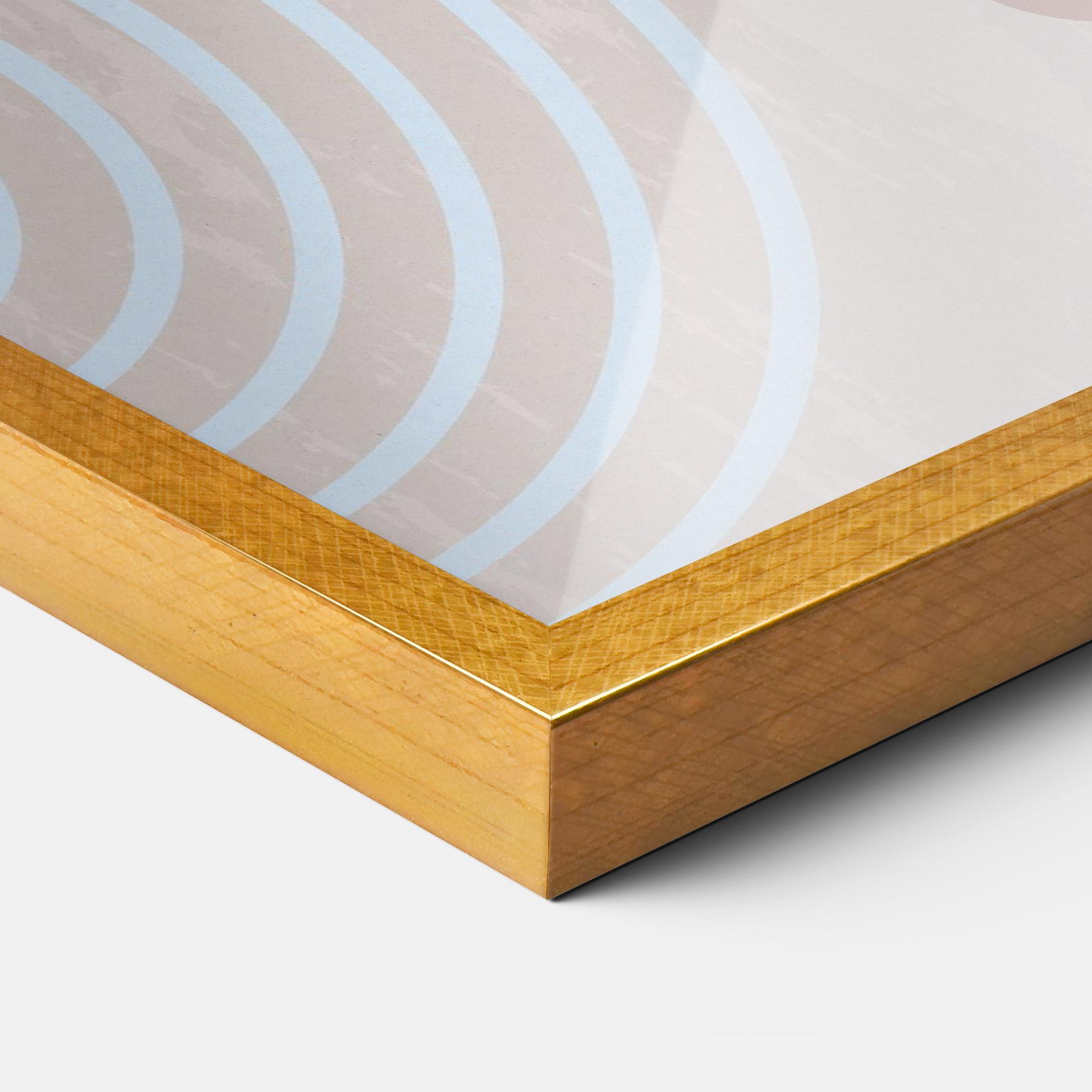 Gerahmte Poster Blue Lines On Pink mockup 3