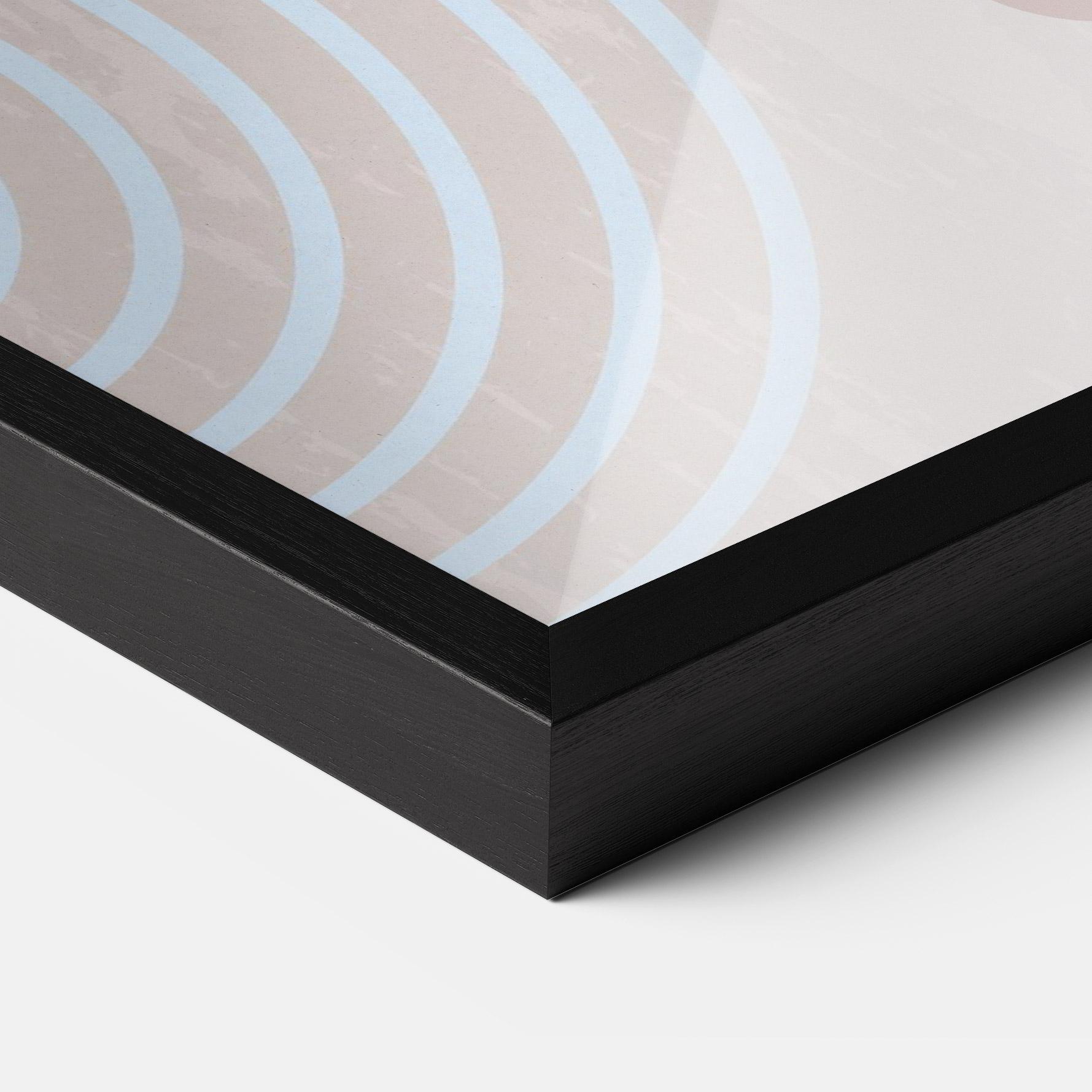 Gerahmte Poster Blue Lines On Pink mockup 3