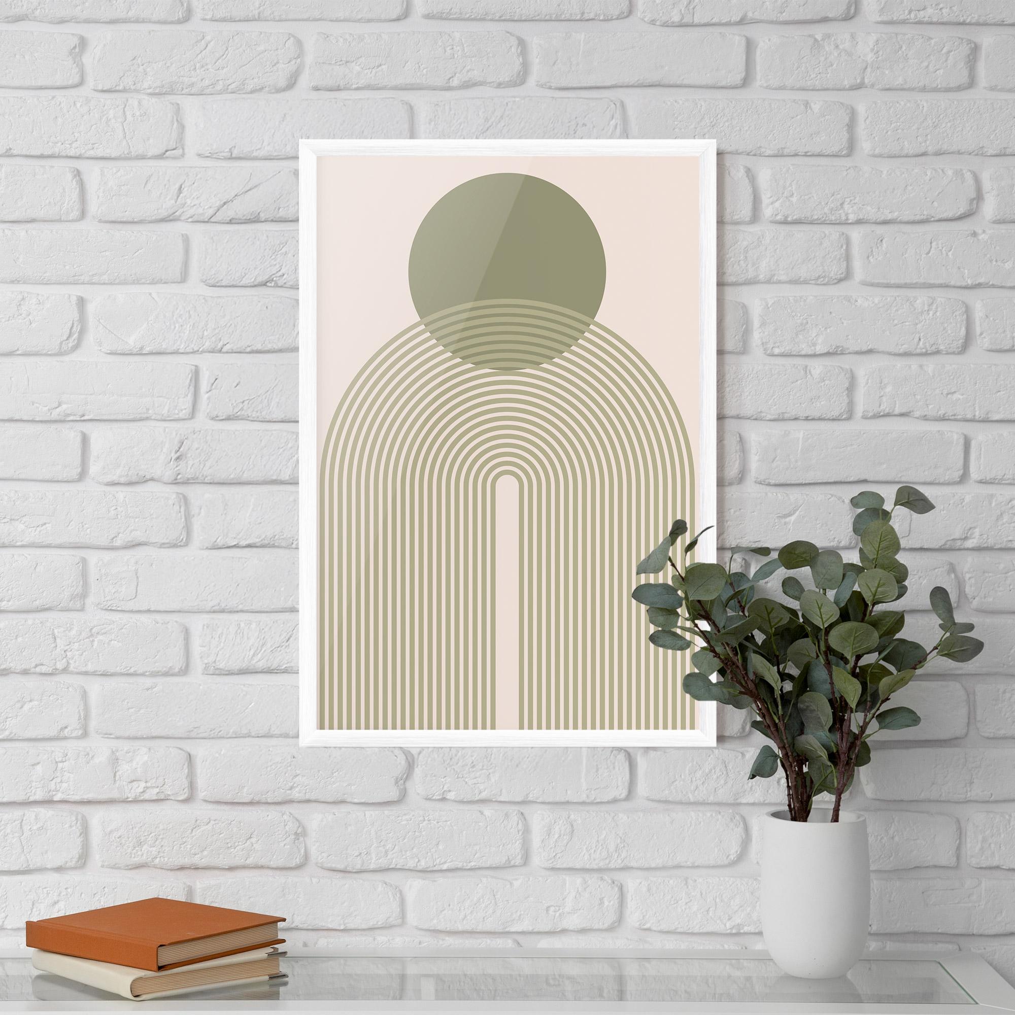 Gerahmte Poster Green Circle Lines mockup 5