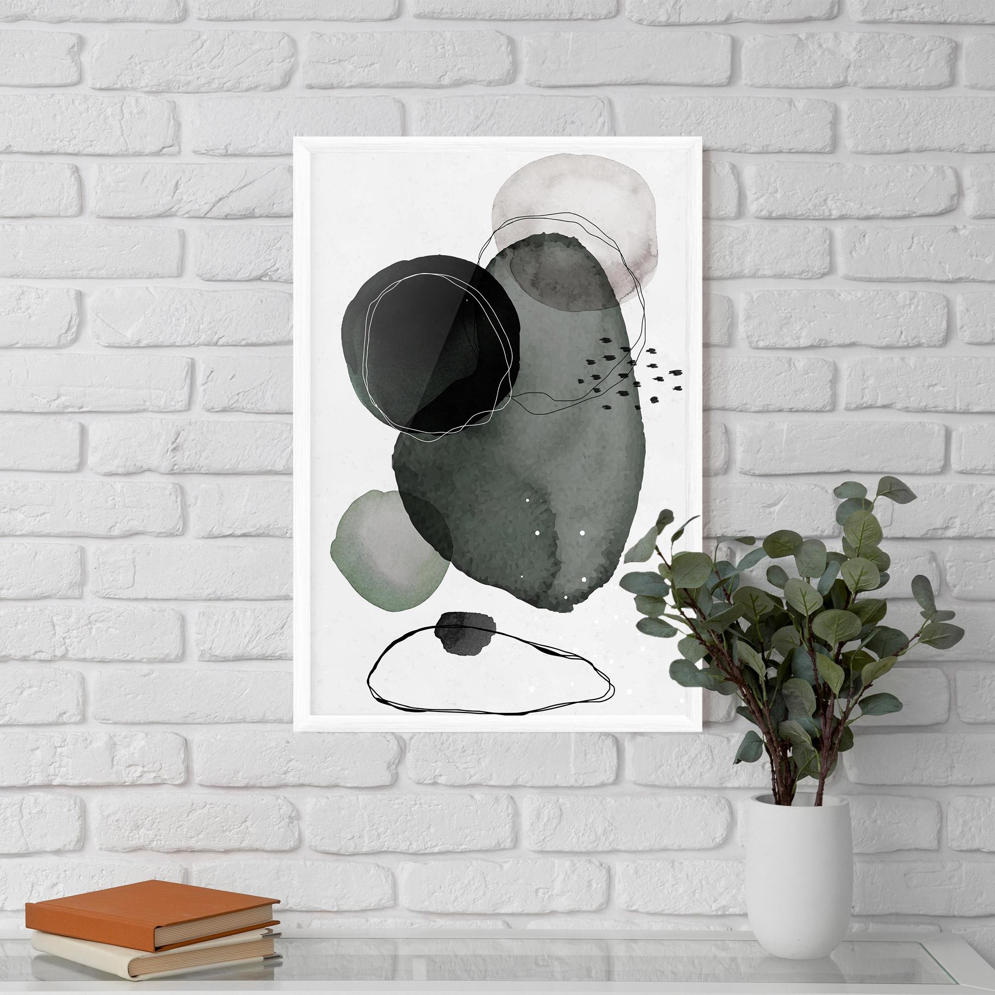 Gerahmte Poster Green Watercolor mockup 5