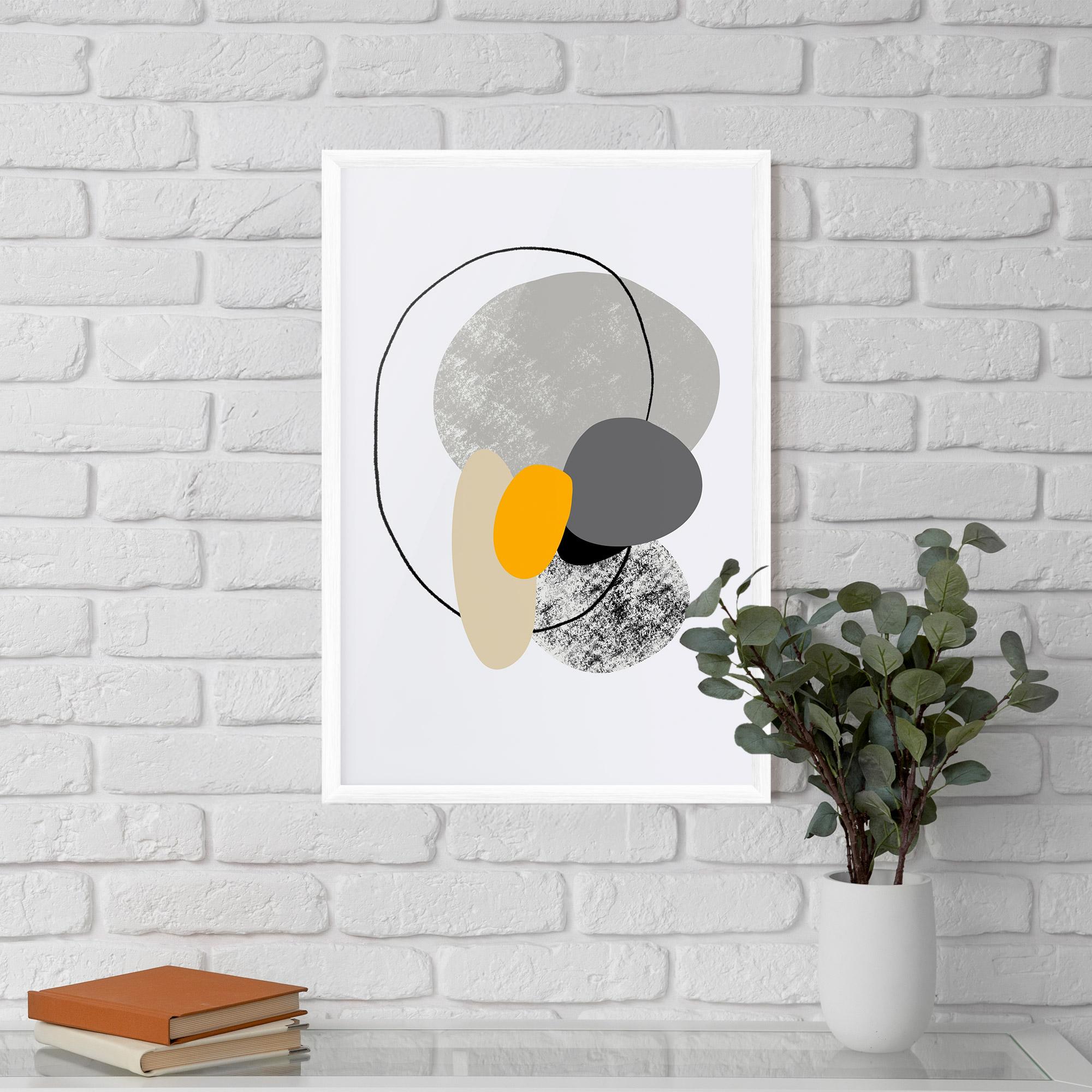 Gerahmte Poster Grey Orange Shape mockup 5