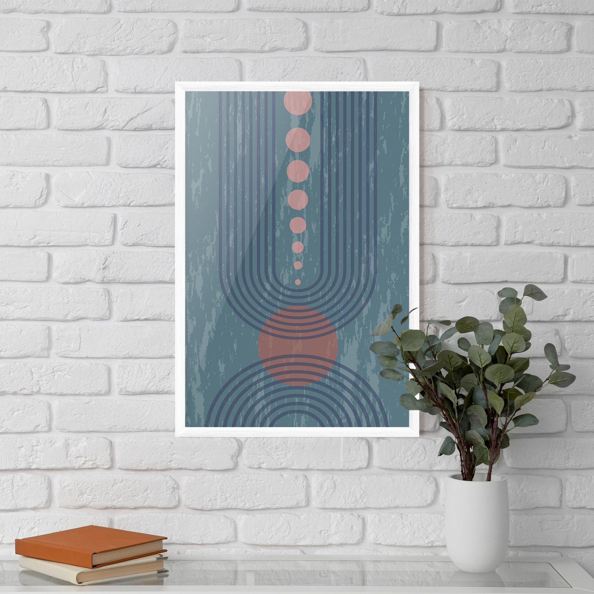 Pink Circle On Blue mockup 5