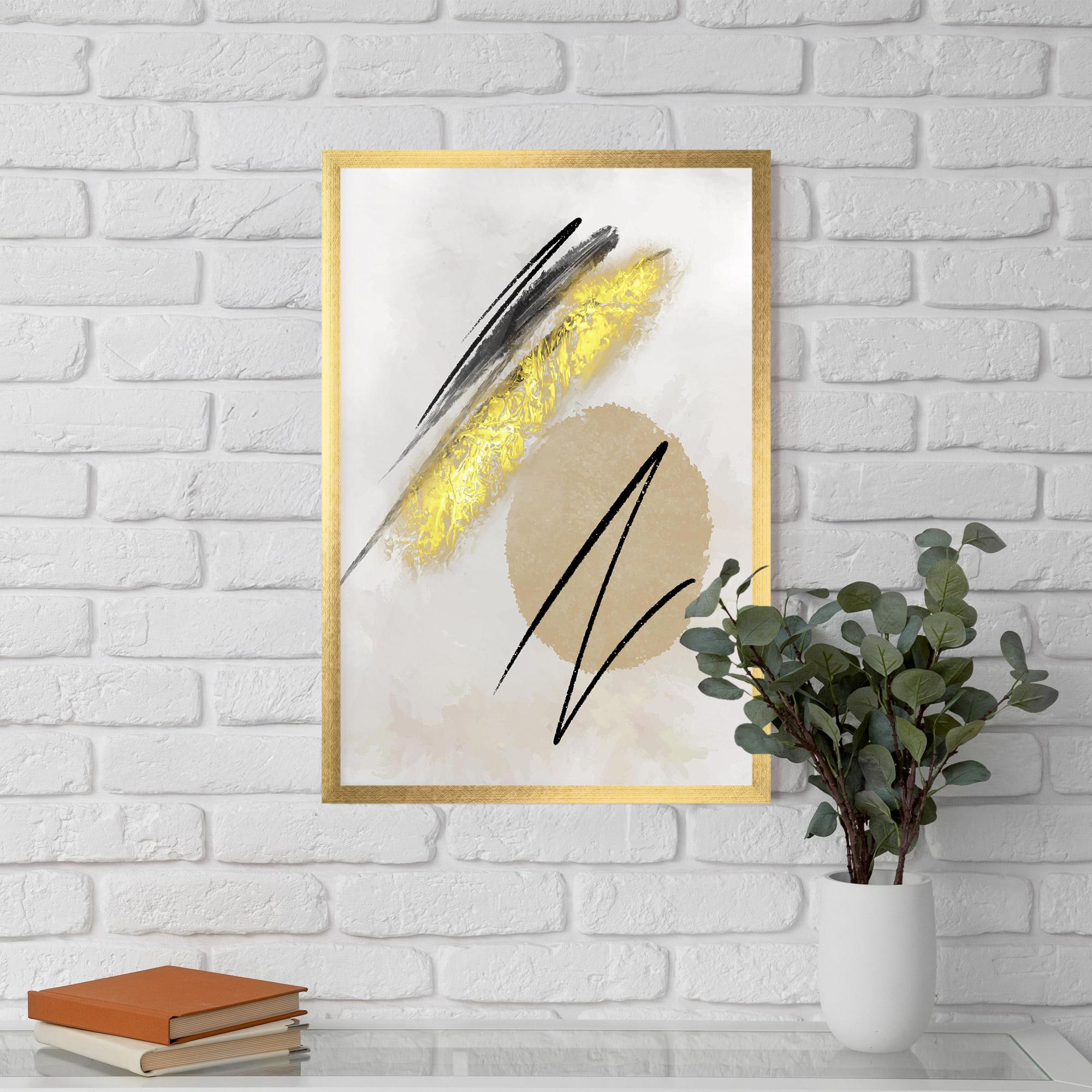 Gerahmte Poster Gold Brush mockup 5