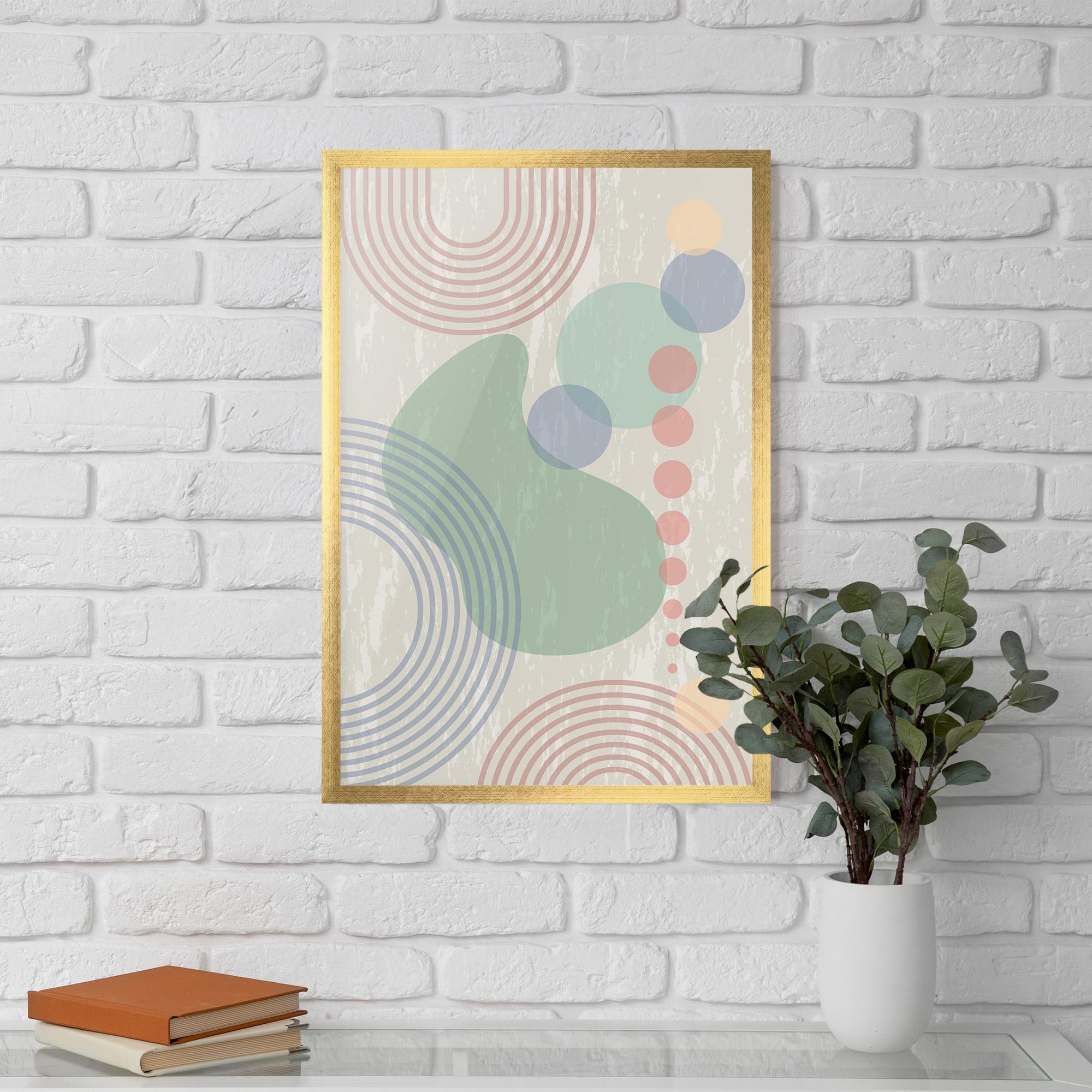 Gerahmte Poster Green Pink Shapes mockup 5