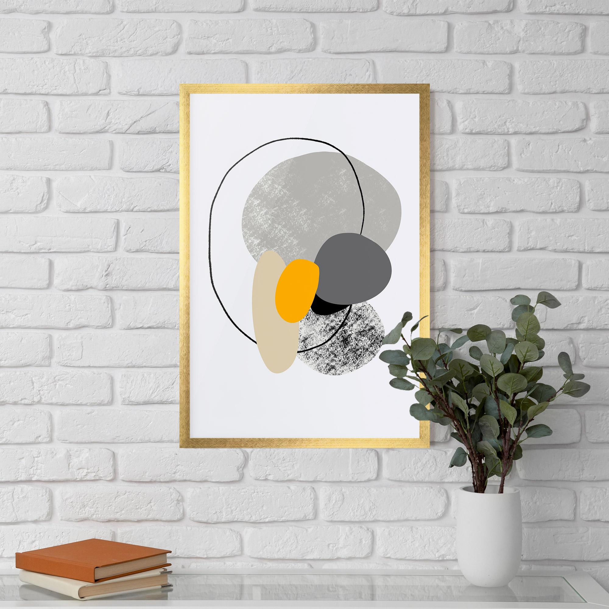 Gerahmte Poster Grey Orange Shape mockup 5