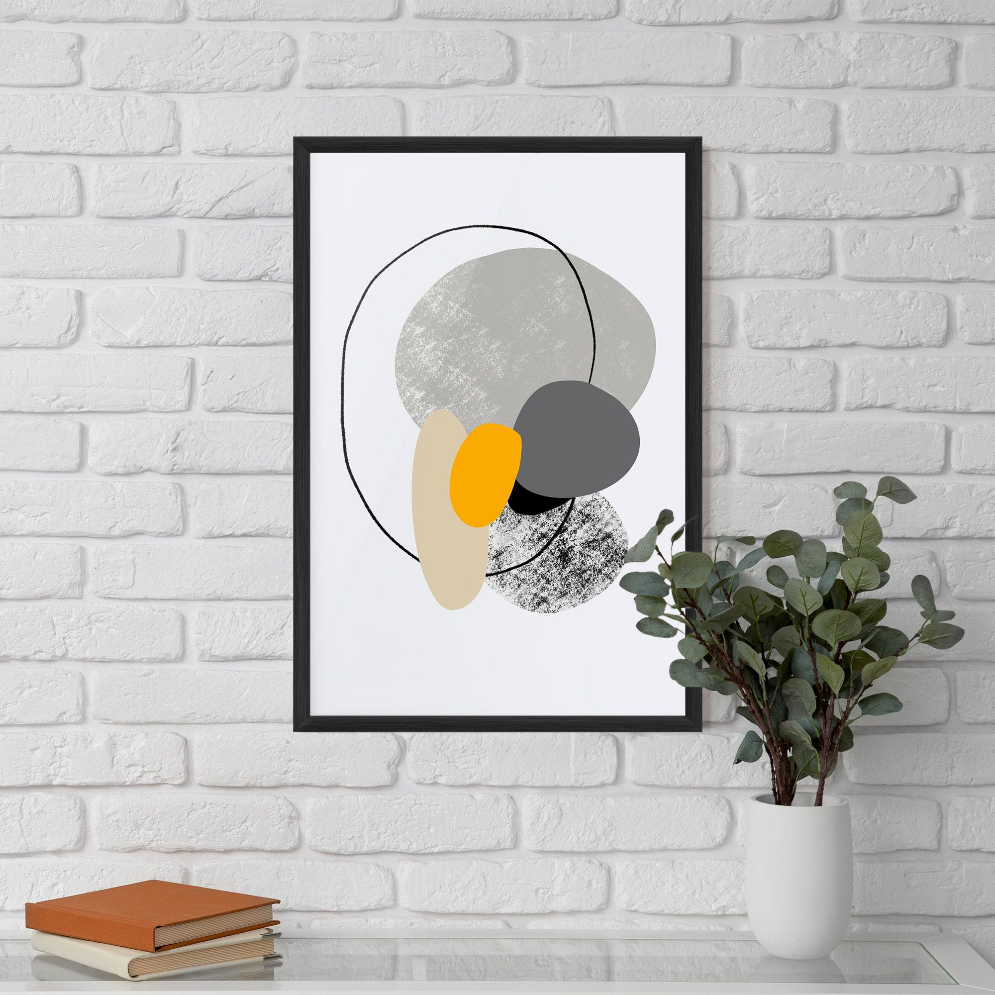 Grey Orange Shape mockup 5