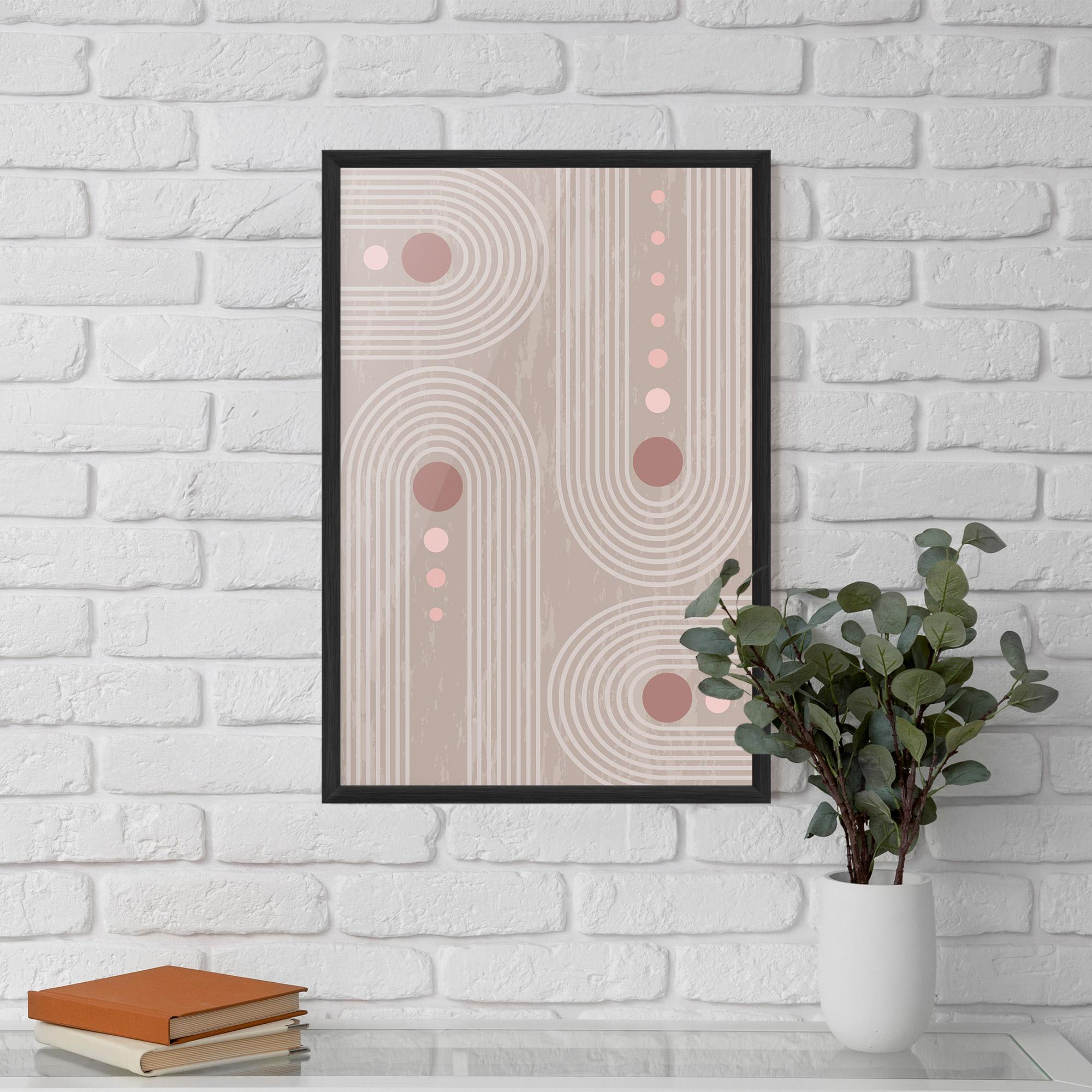 Gerahmte Poster Pink Circle On Cream mockup 5