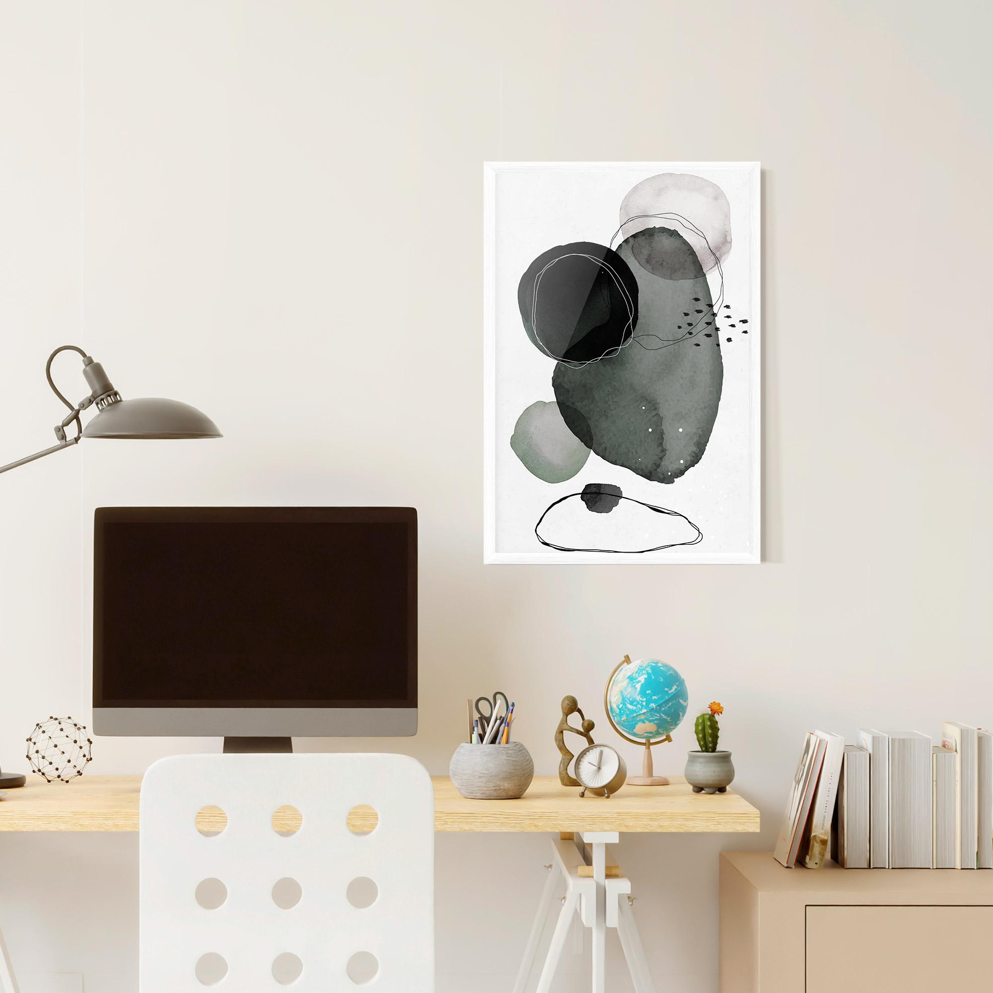 Gerahmte Poster Green Watercolor mockup 6