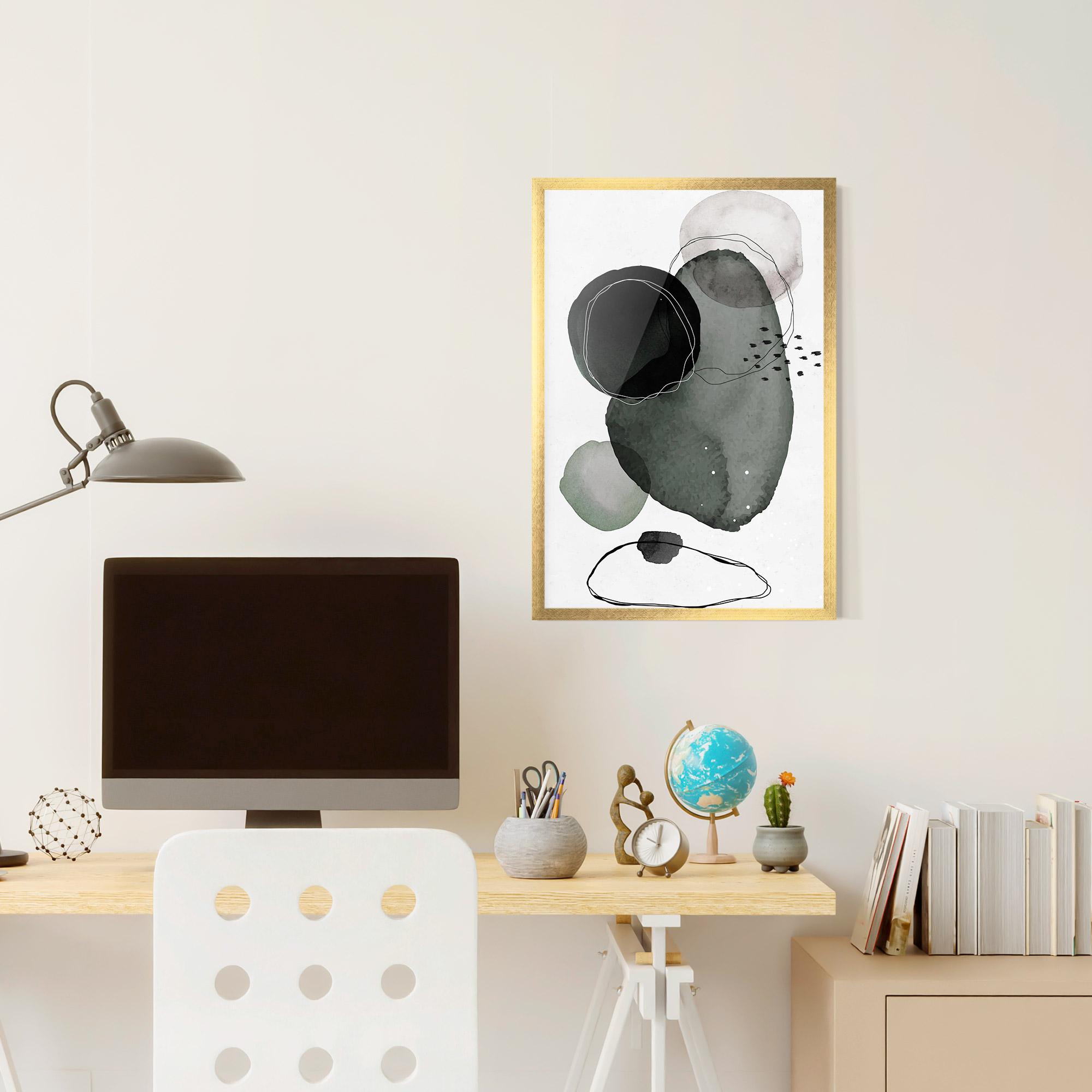 Gerahmte Poster Green Watercolor mockup 6