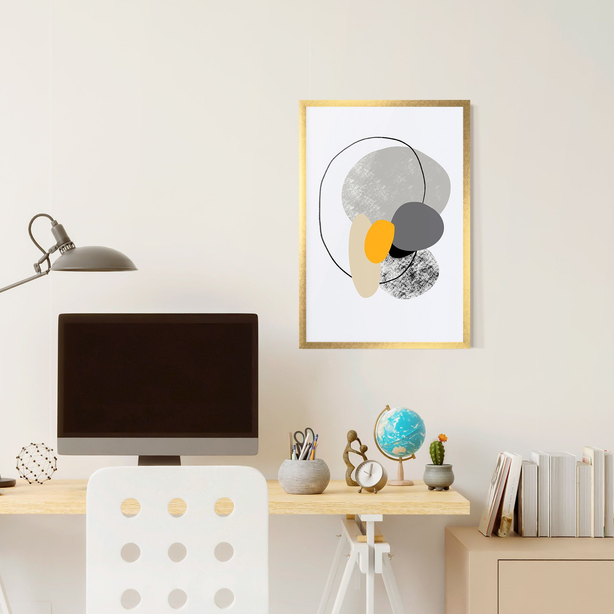 Grey Orange Shape mockup 6