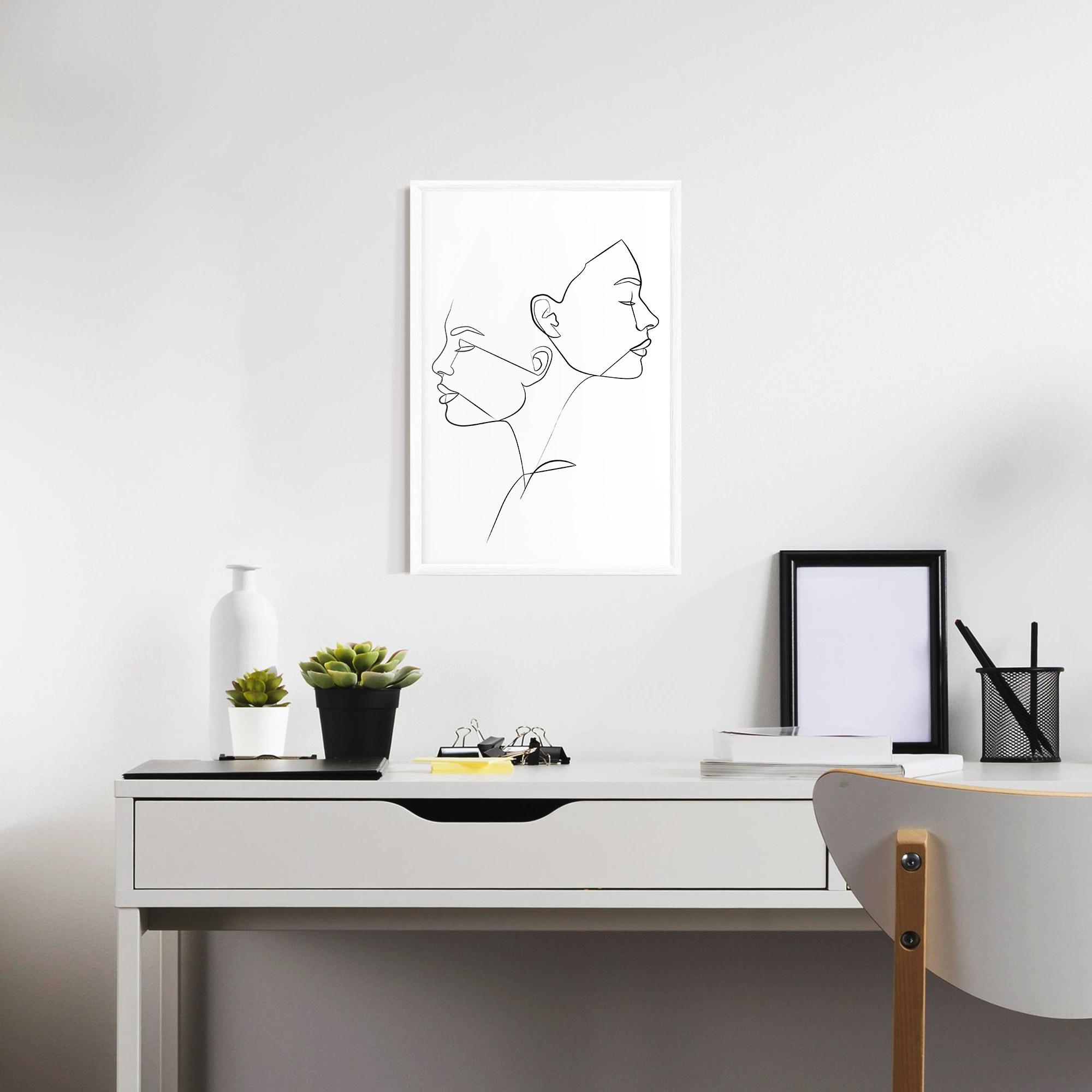 Gerahmte Poster Female Black Line mockup 7