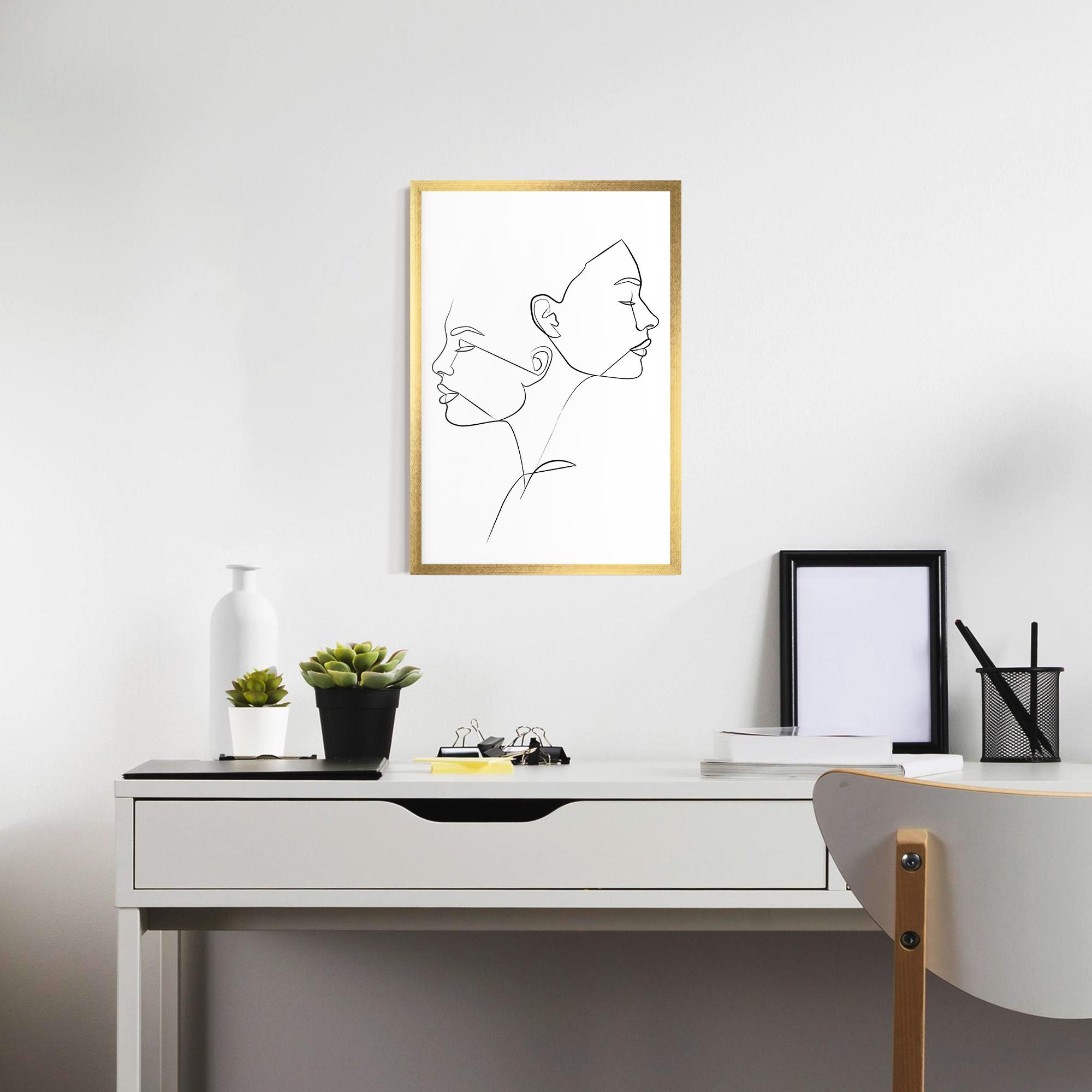 Gerahmte Poster Female Black Line mockup 7