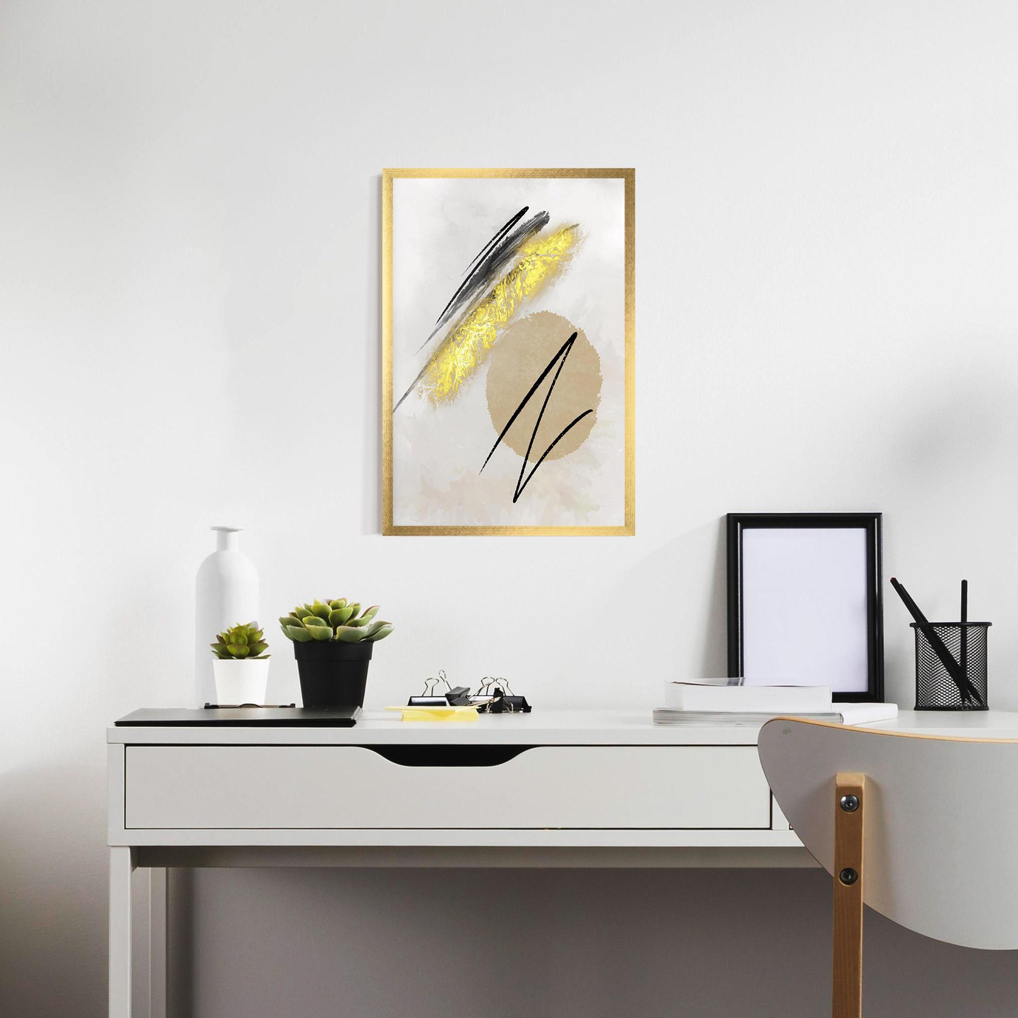 Gerahmte Poster Gold Brush mockup 7