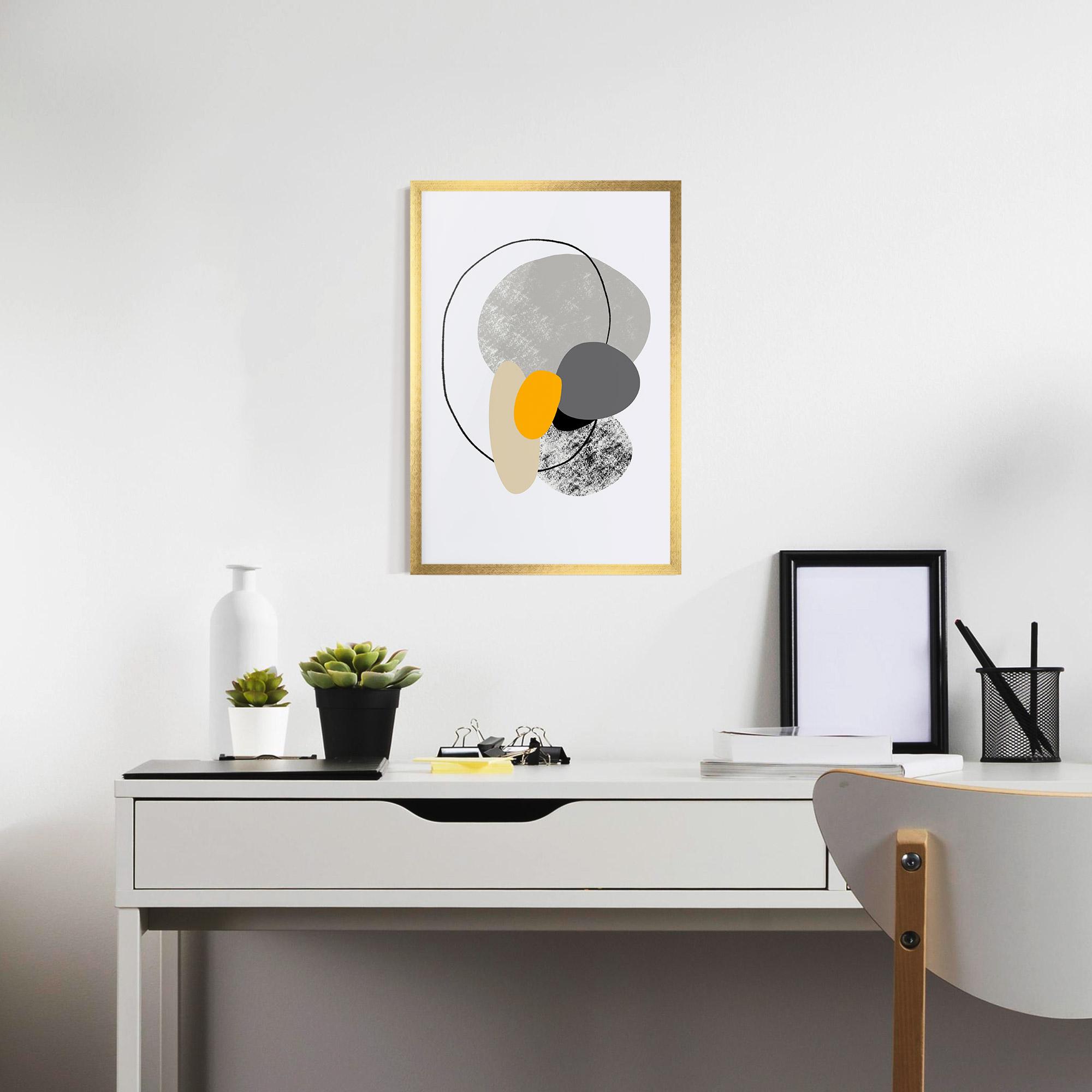 Gerahmte Poster Grey Orange Shape mockup 7