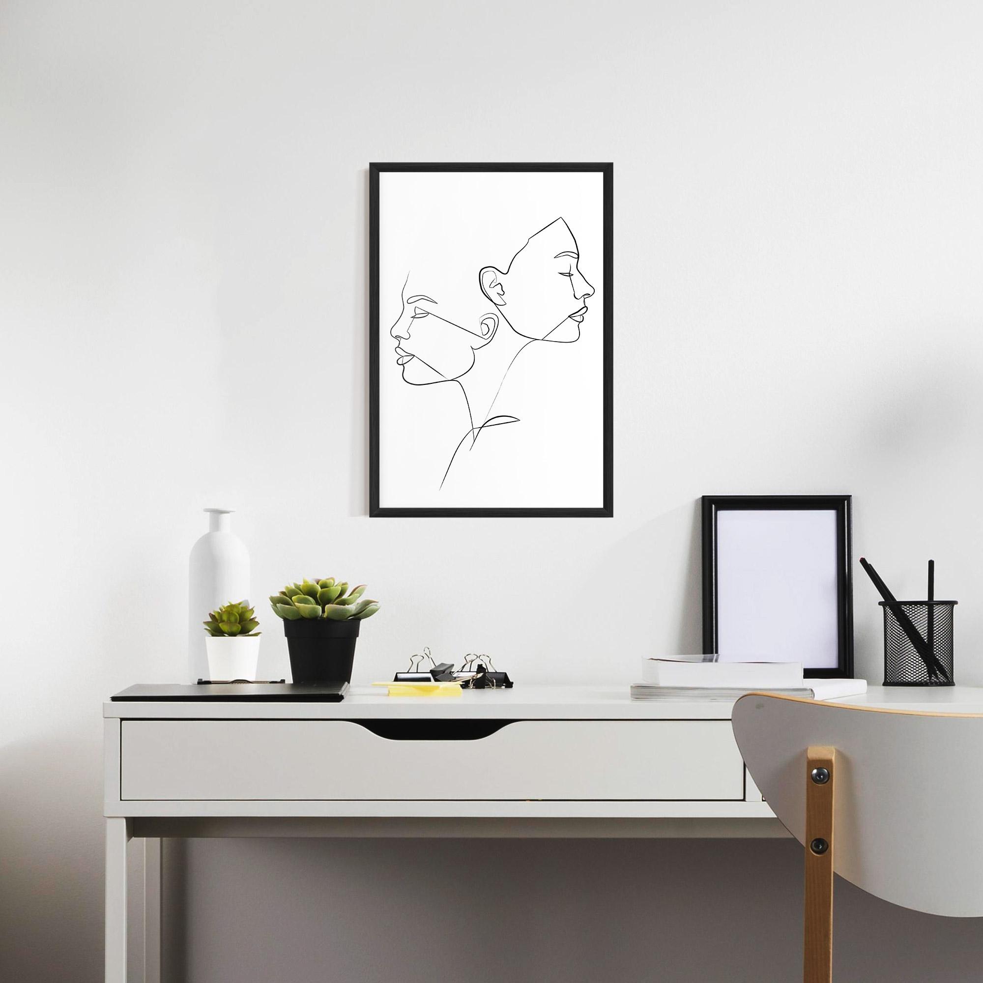 Gerahmte Poster Female Black Line mockup 7