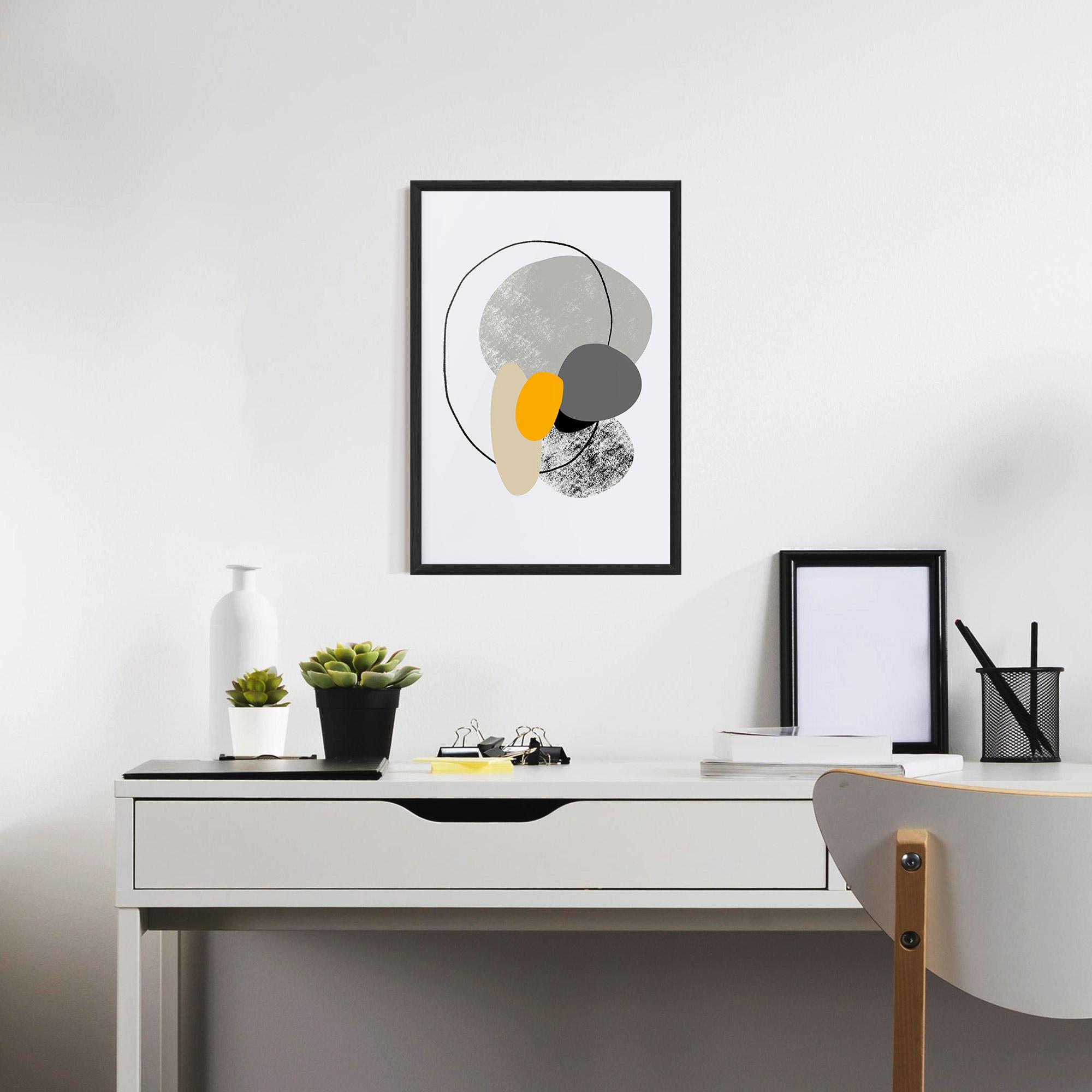 Gerahmte Poster Grey Orange Shape mockup 7