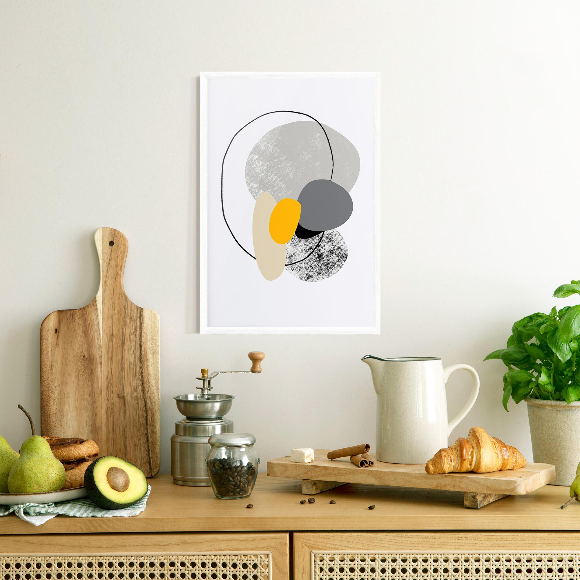 Gerahmte Poster Grey Orange Shape mockup 8