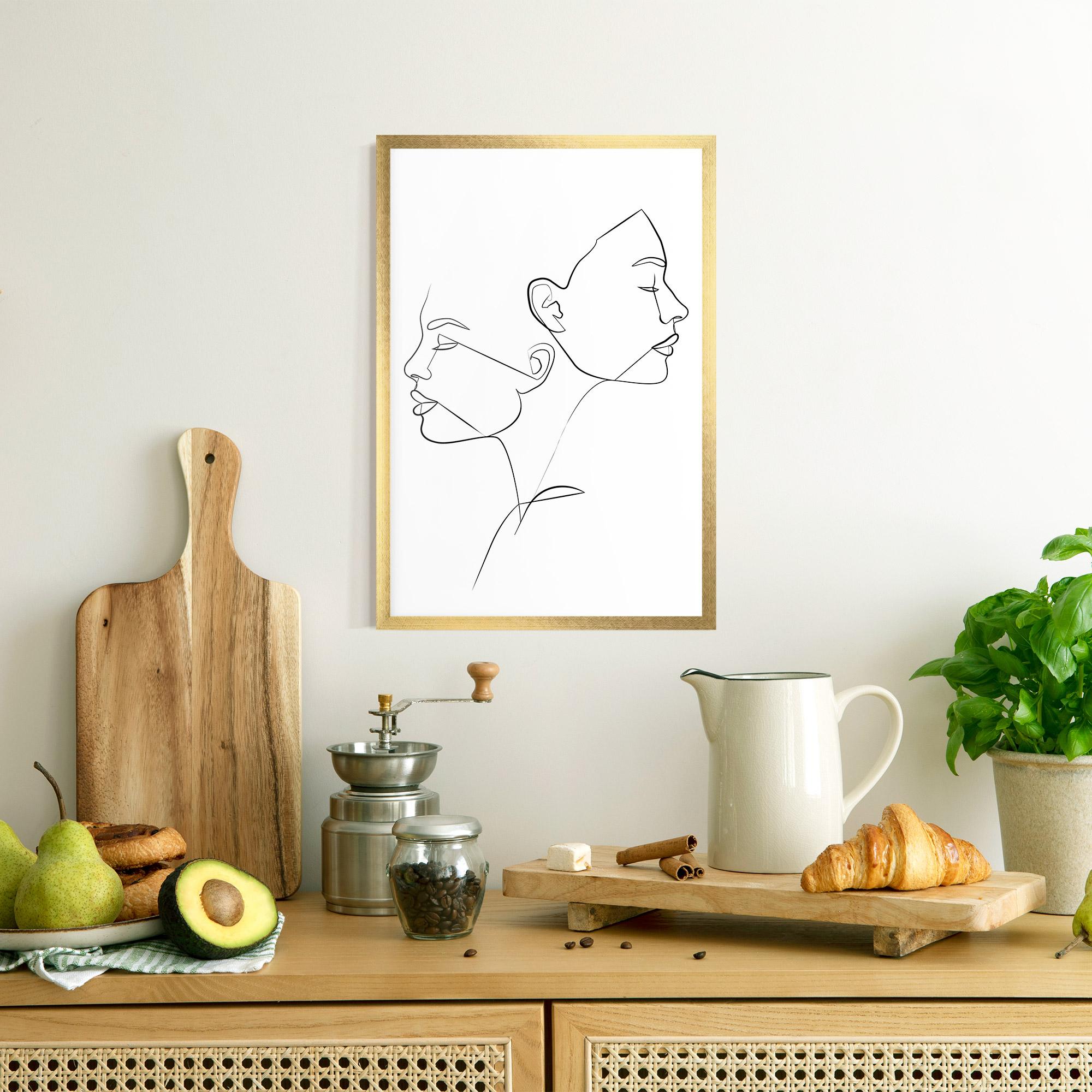 Gerahmte Poster Female Black Line mockup 8