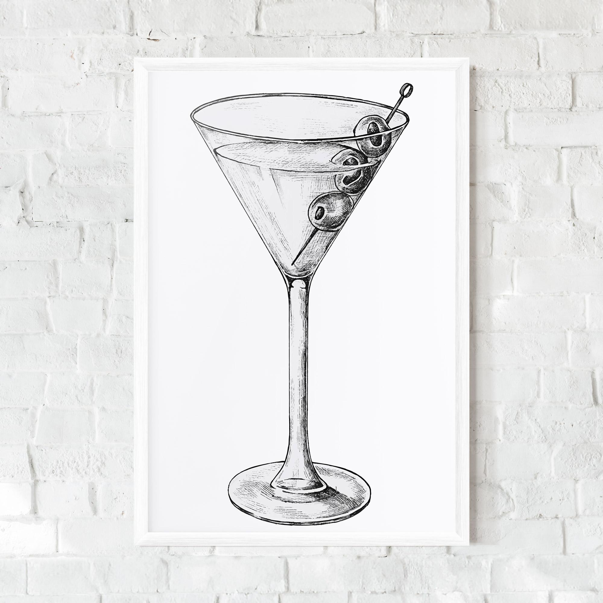 Gerahmte Poster Hand Drawn Glass mockup 0