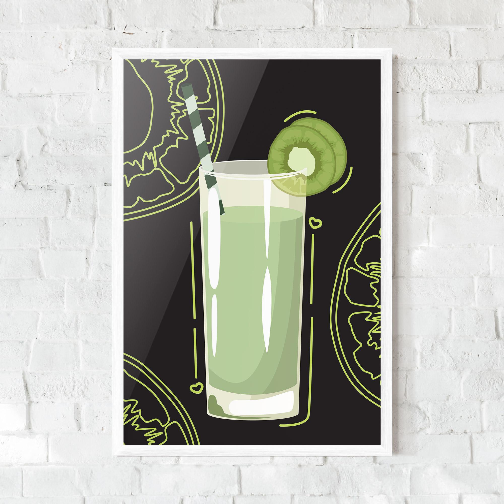 Gerahmte Poster Kiwi Drink mockup 0