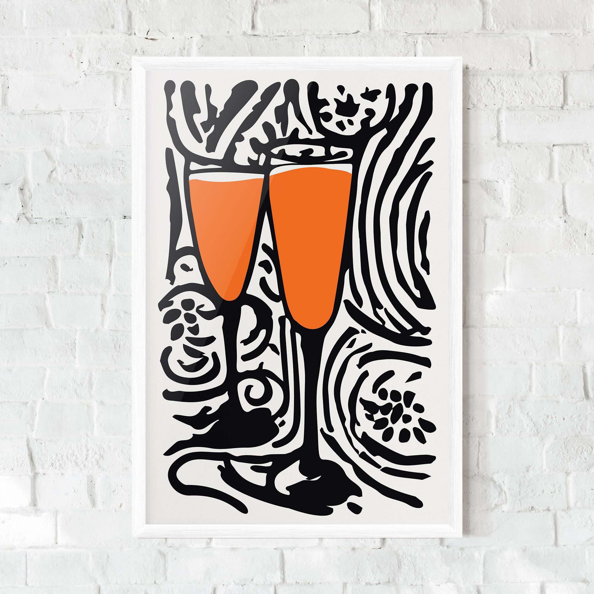 Gerahmte Poster Orange Grey Drink mockup 0