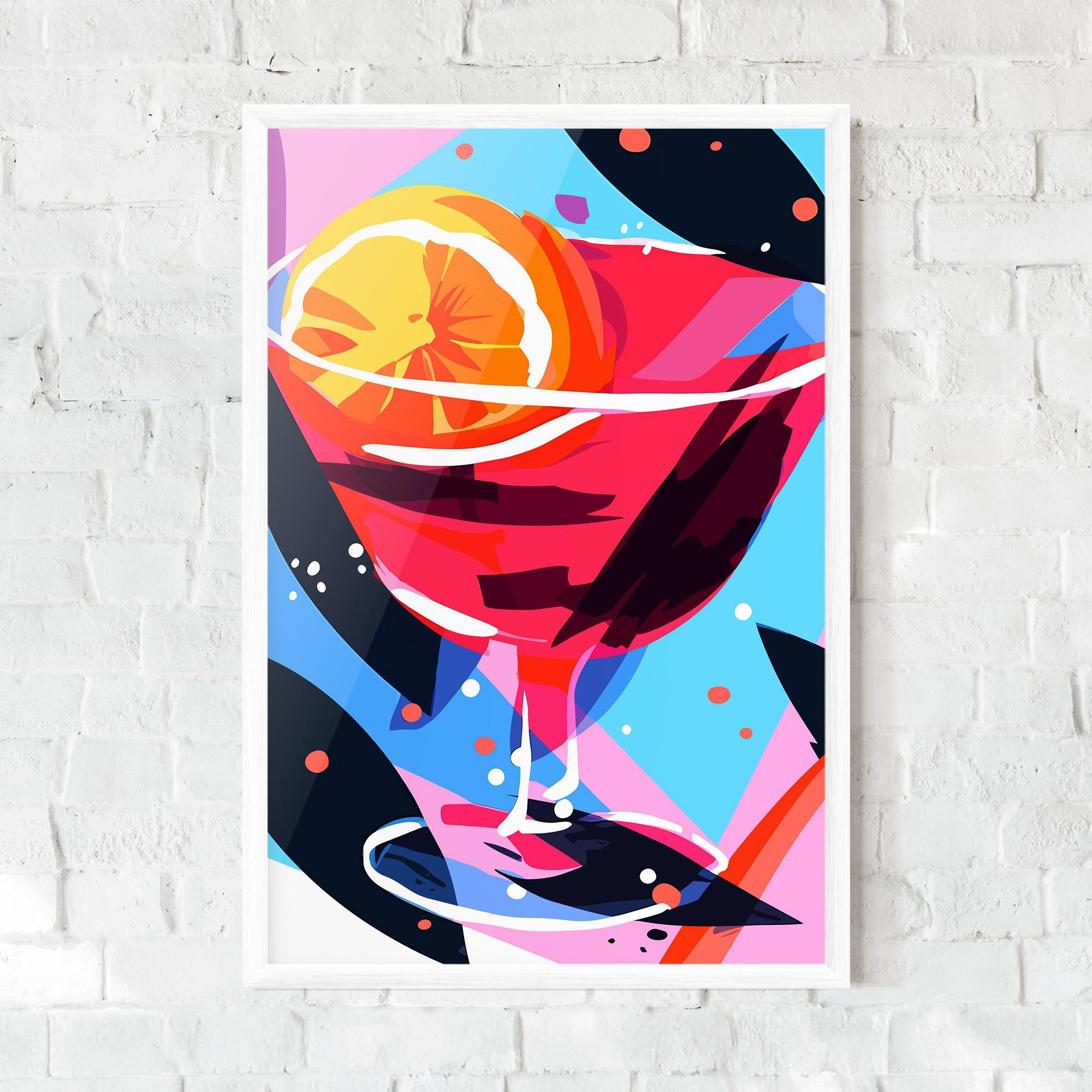 Gerahmte Poster Red Cocktail Art mockup 0