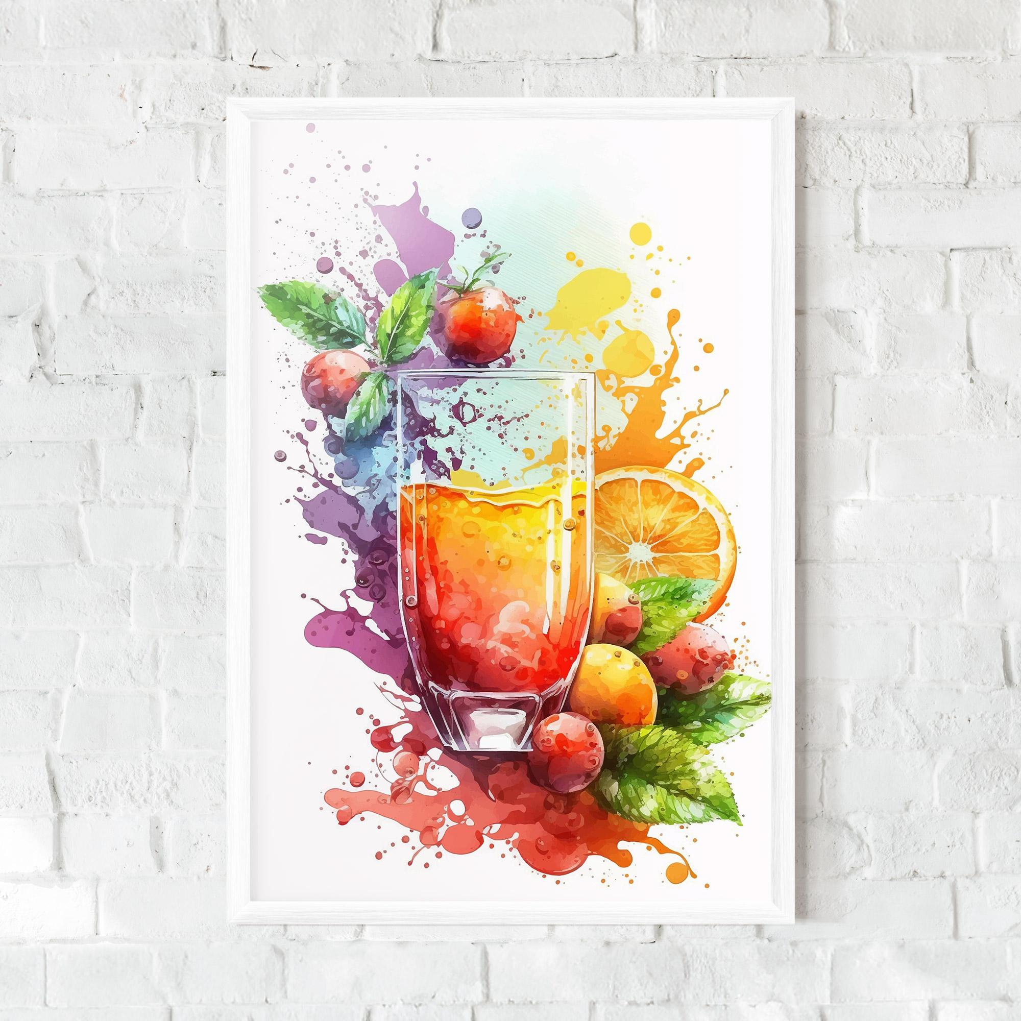 Gerahmte Poster Watercolor Drink mockup 0