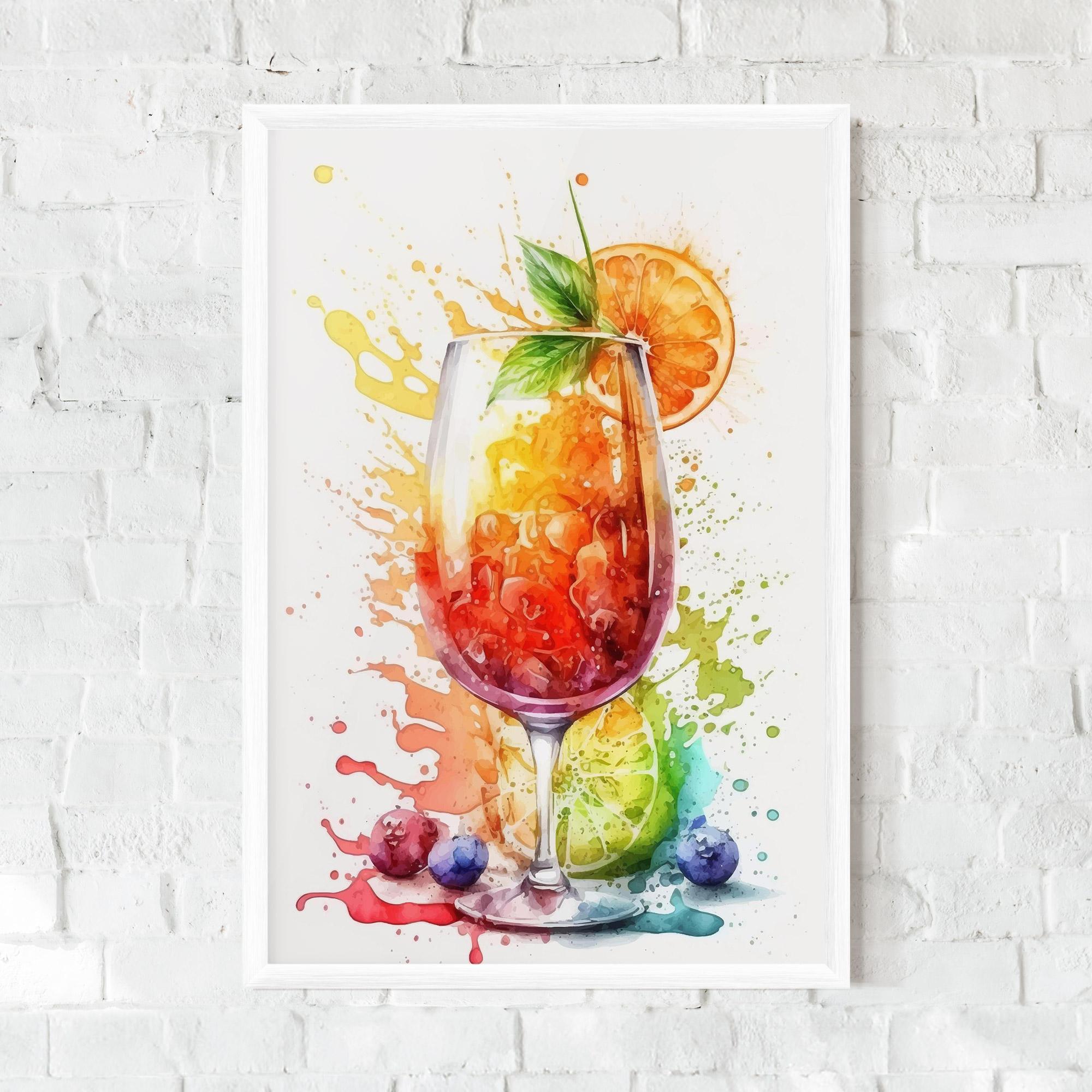 Gerahmte Poster Watercolor Juice mockup 0