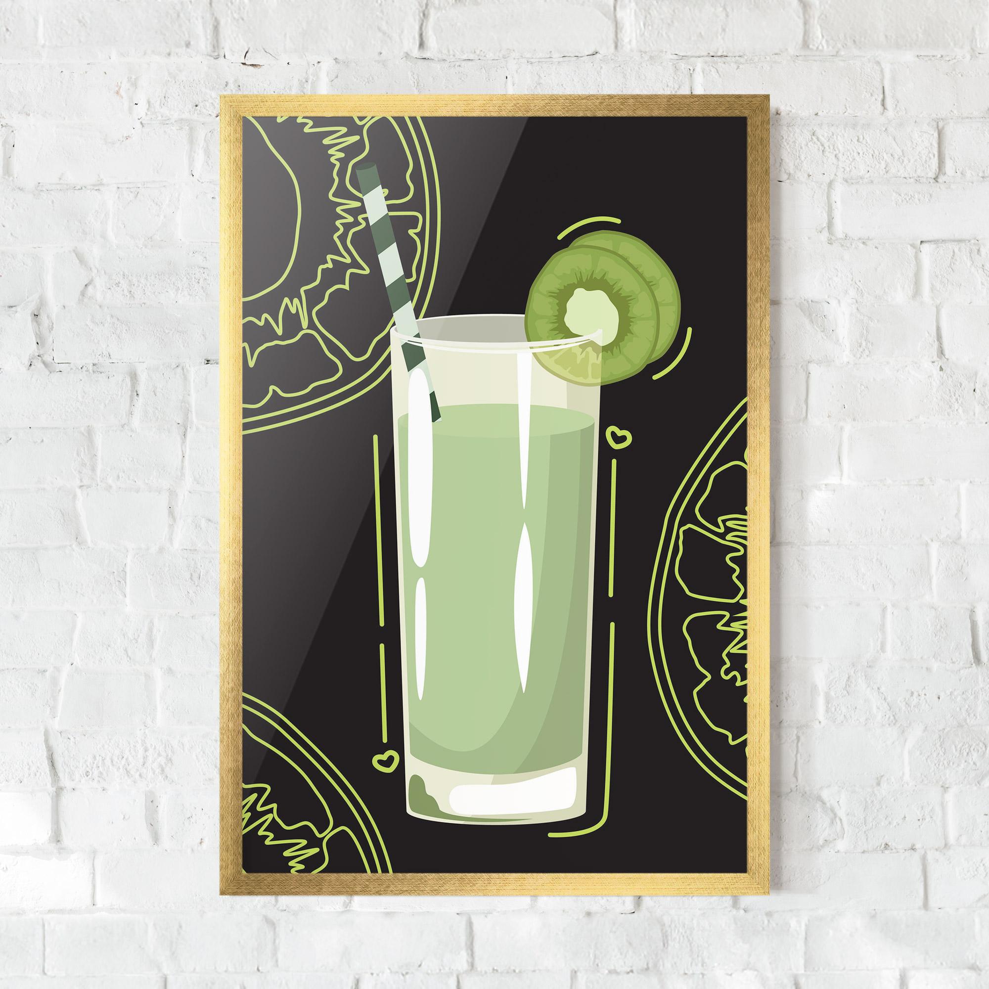 Gerahmte Poster Kiwi Drink mockup 0