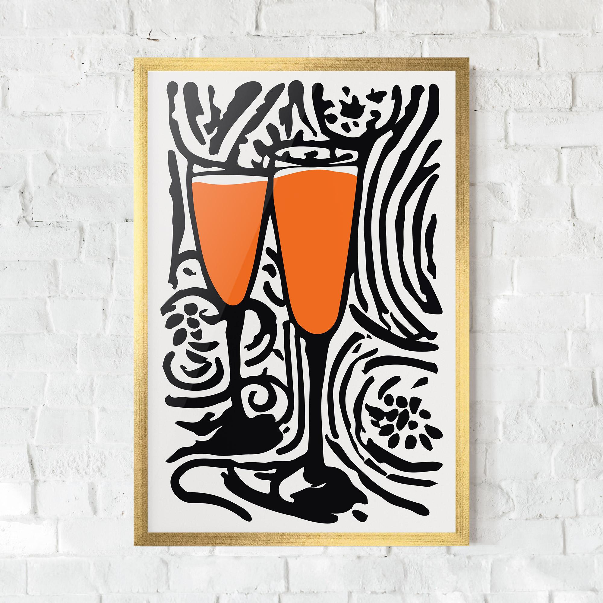 Gerahmte Poster Orange Grey Drink mockup 0