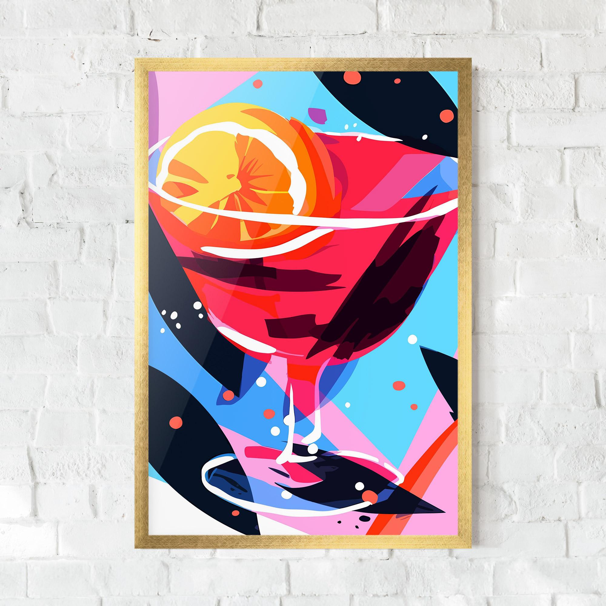 Gerahmte Poster Red Cocktail Art mockup 0