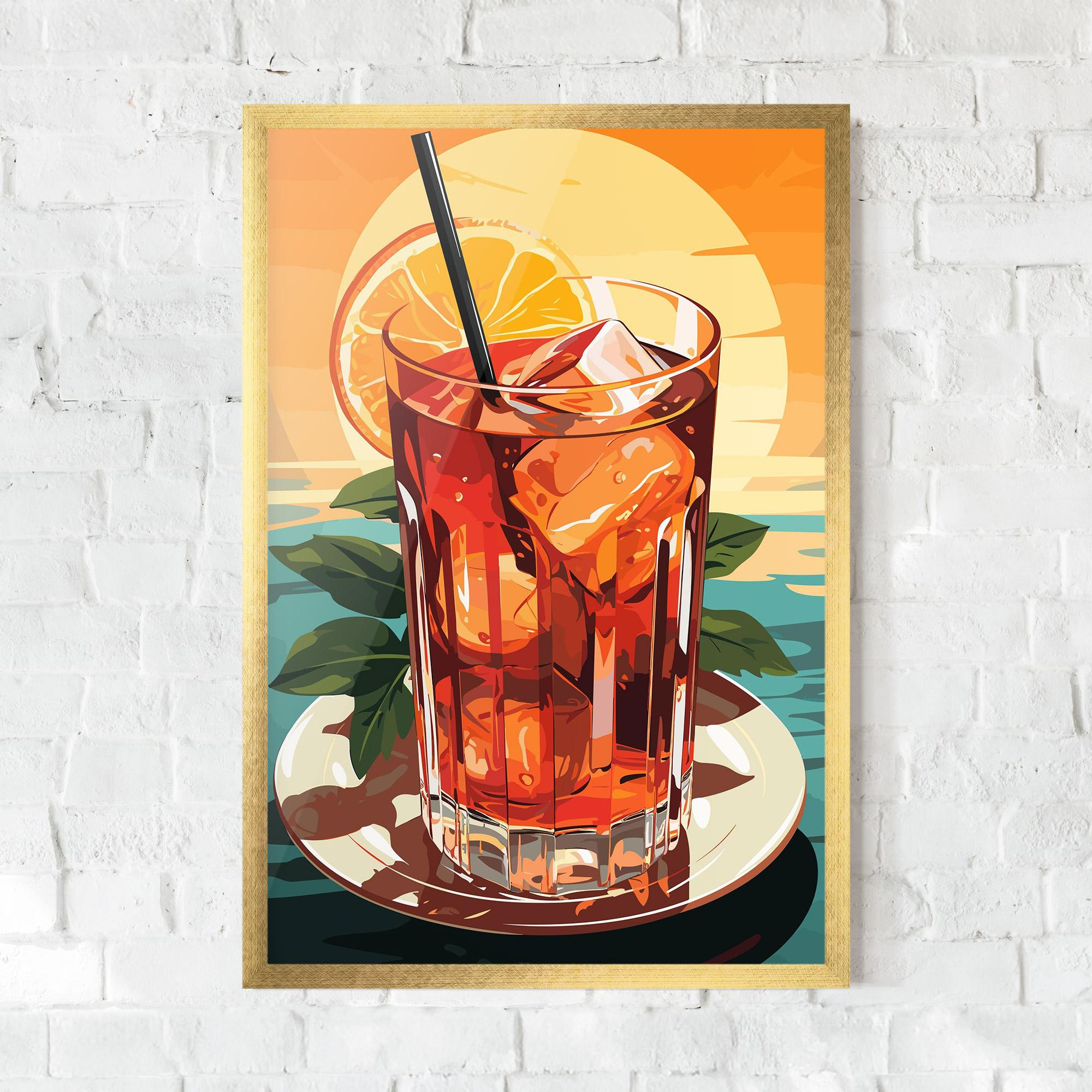 Gerahmte Poster Sunset Cocktail mockup 0