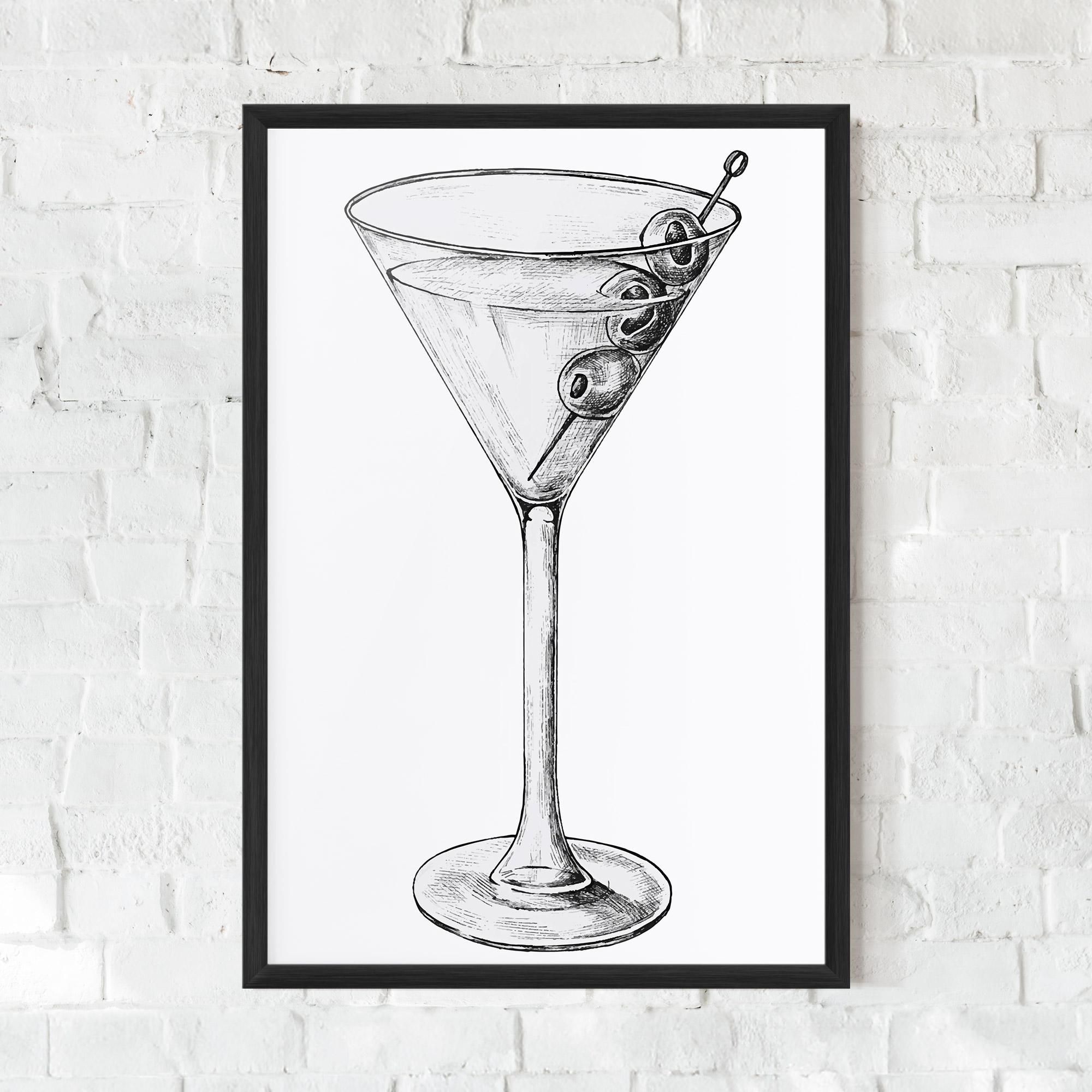 Gerahmte Poster Hand Drawn Glass mockup 0