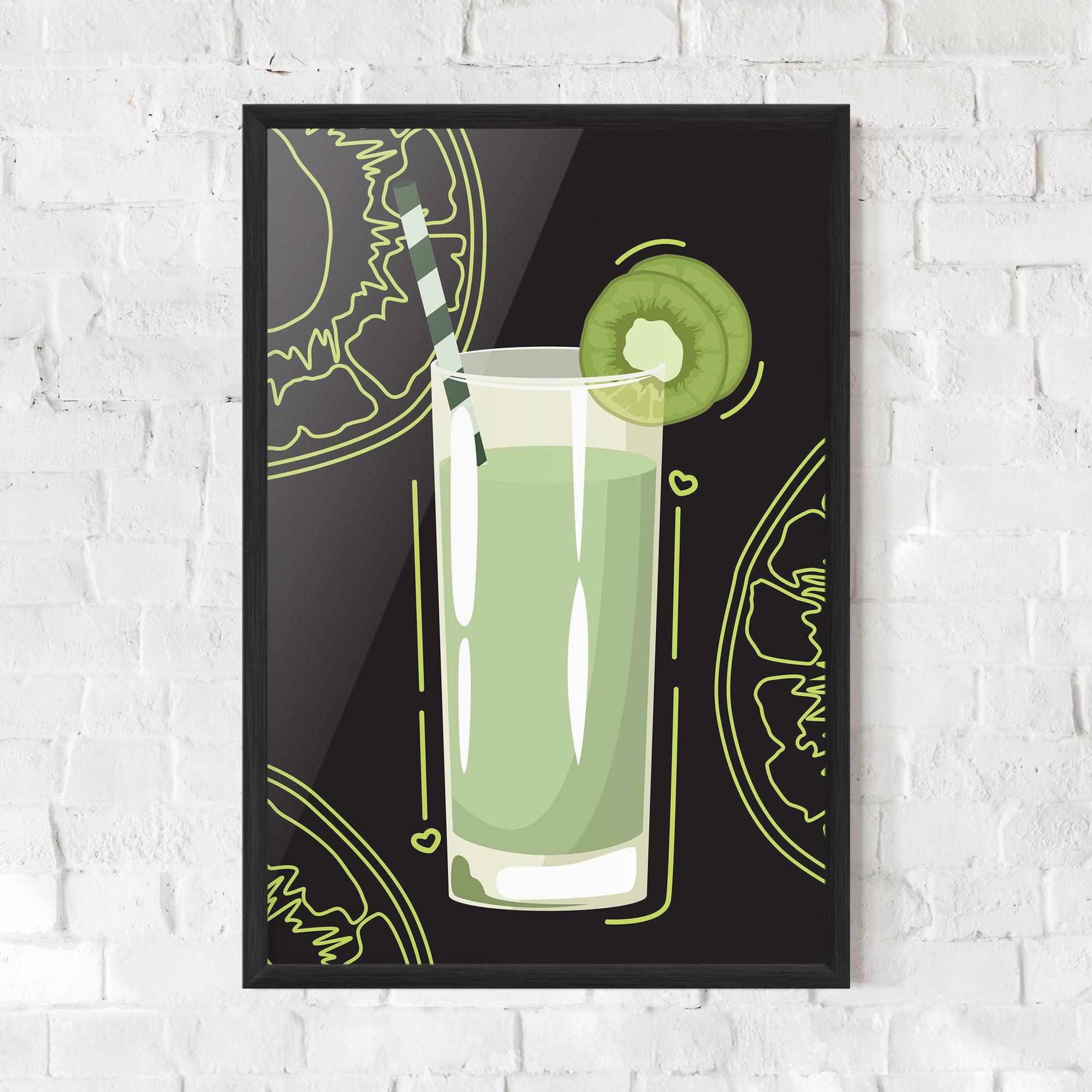 Gerahmte Poster Kiwi Drink mockup 0