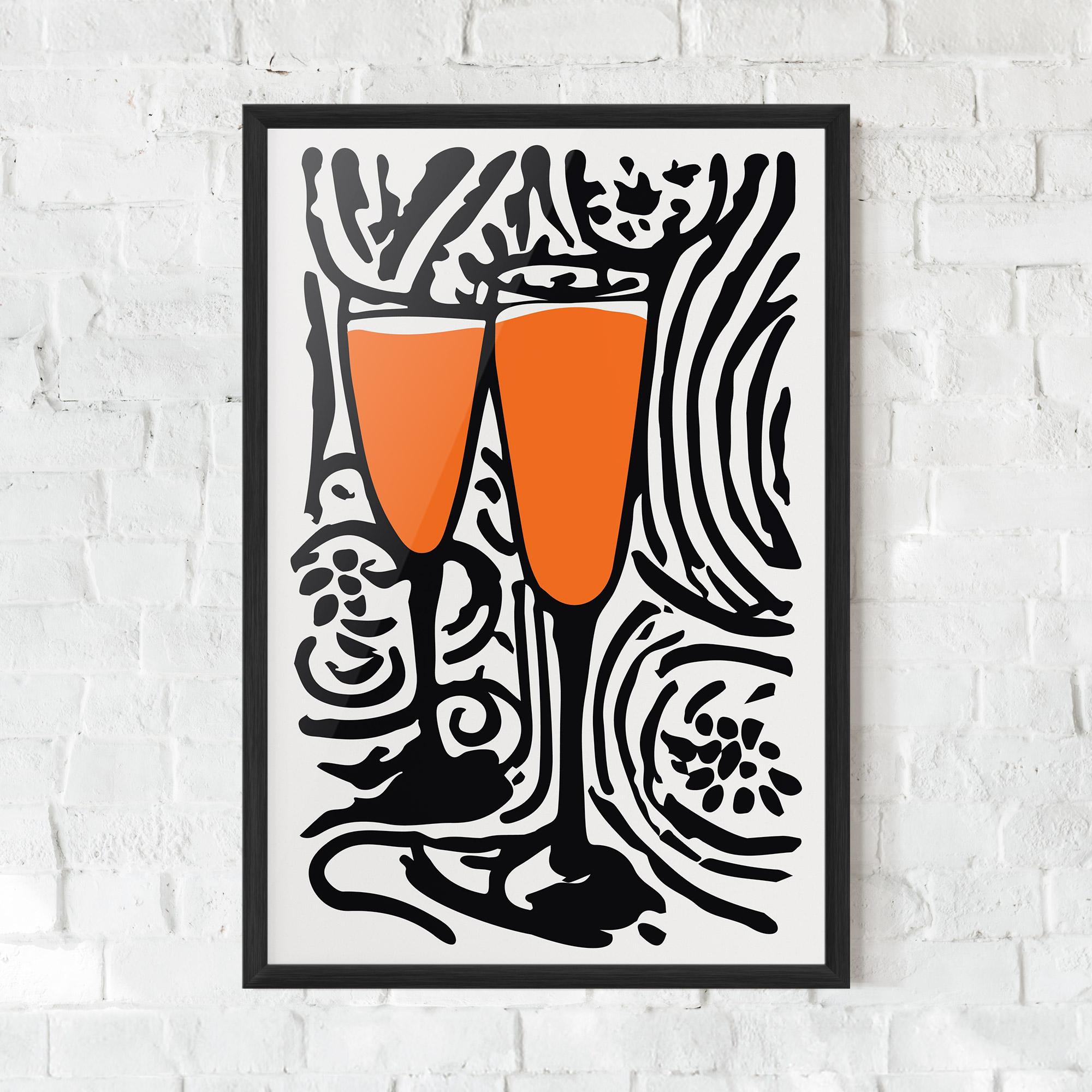 Gerahmte Poster Orange Grey Drink mockup 0