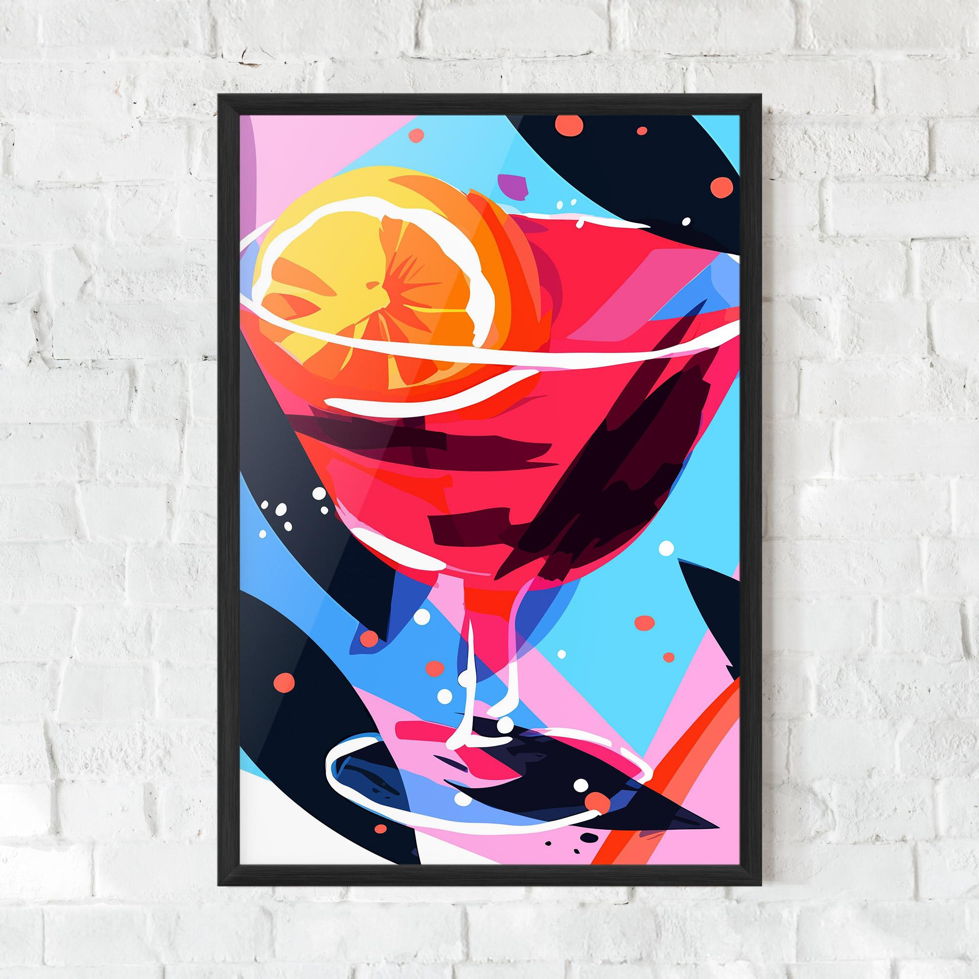 Gerahmte Poster Red Cocktail Art mockup 0
