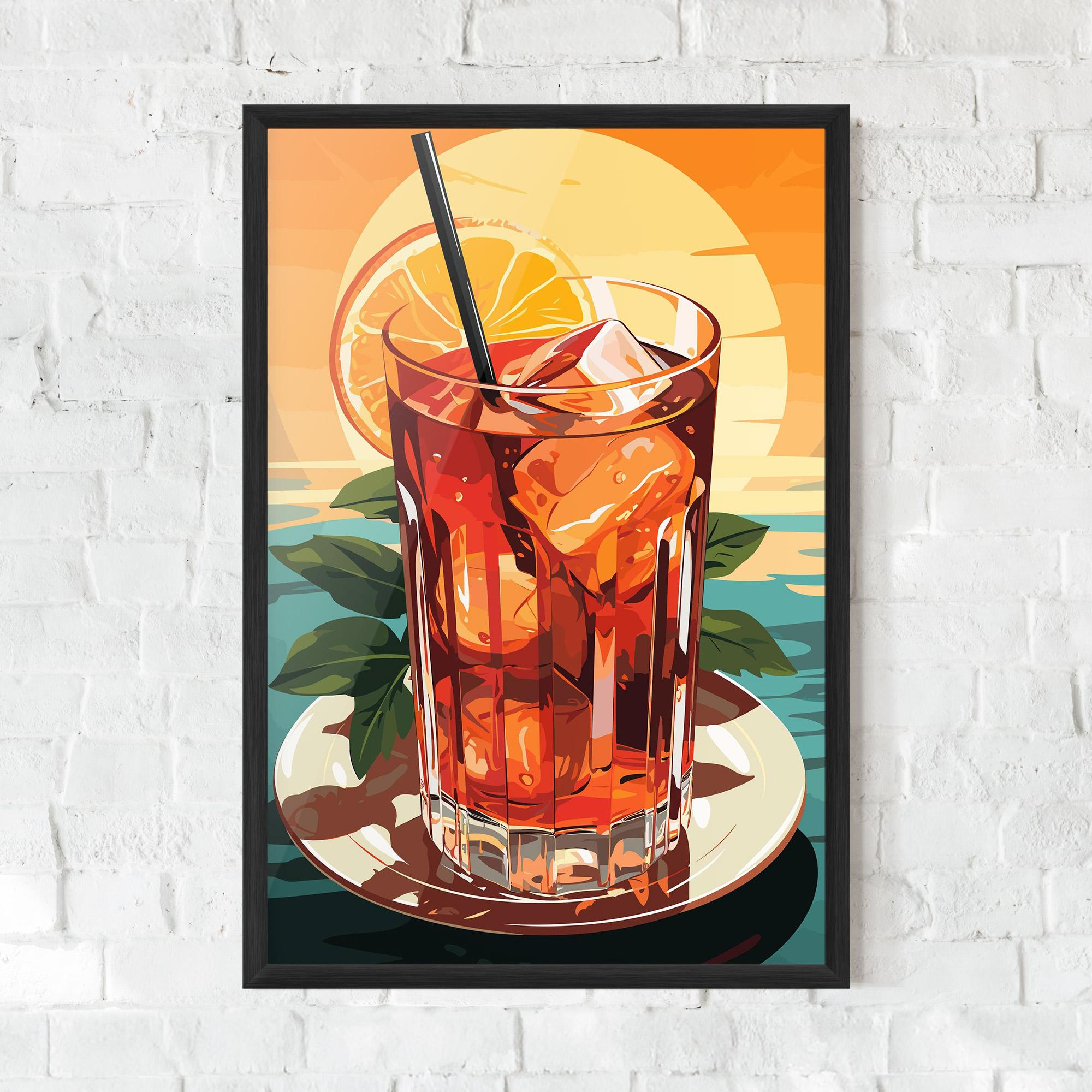 Gerahmte Poster Sunset Cocktail mockup 0