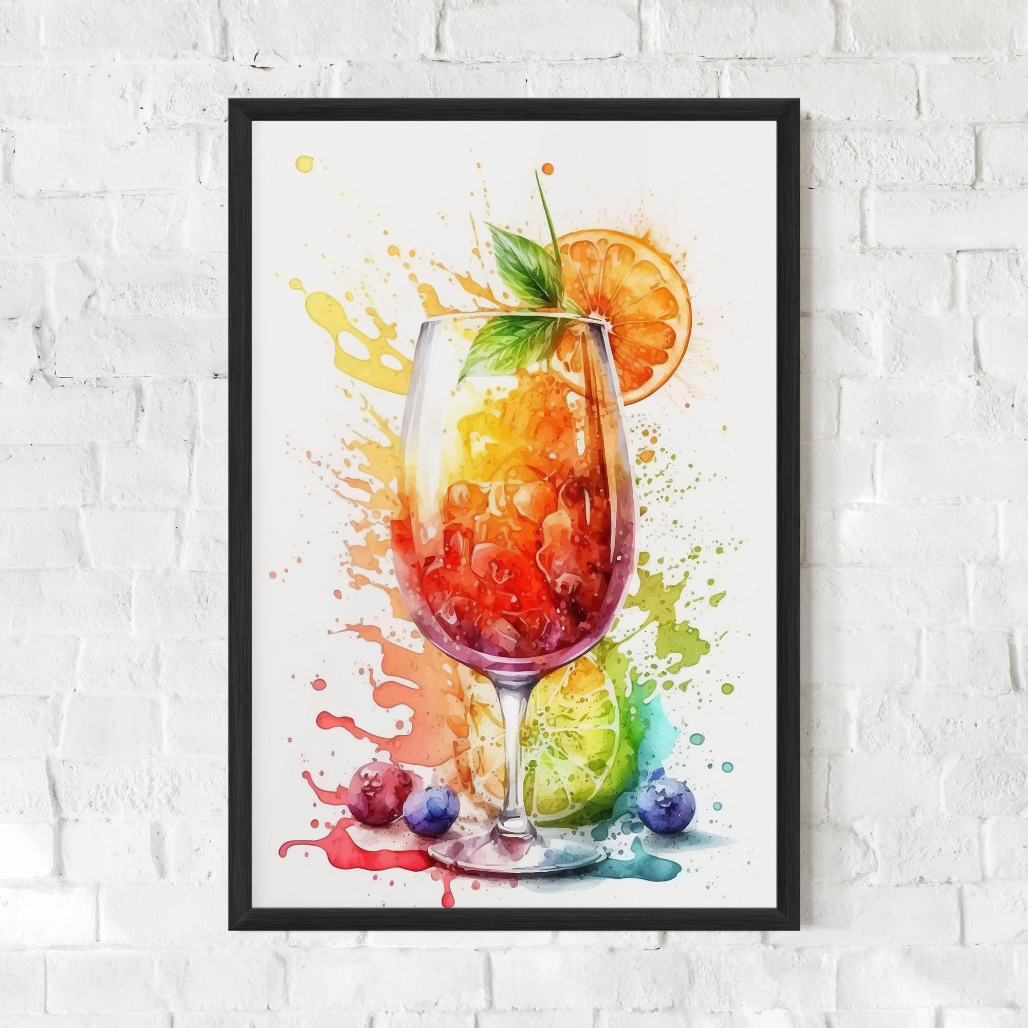 Gerahmte Poster Watercolor Juice mockup 0