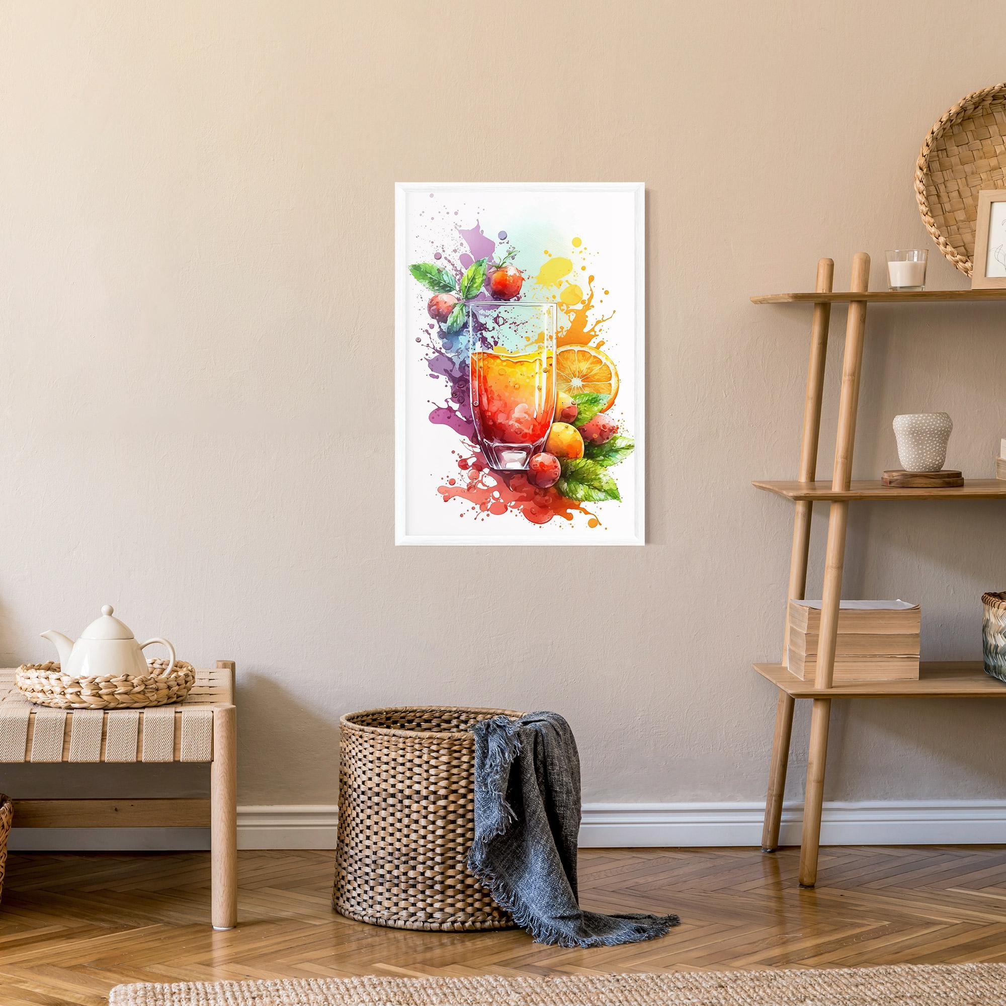 Gerahmte Poster Watercolor Drink mockup 9