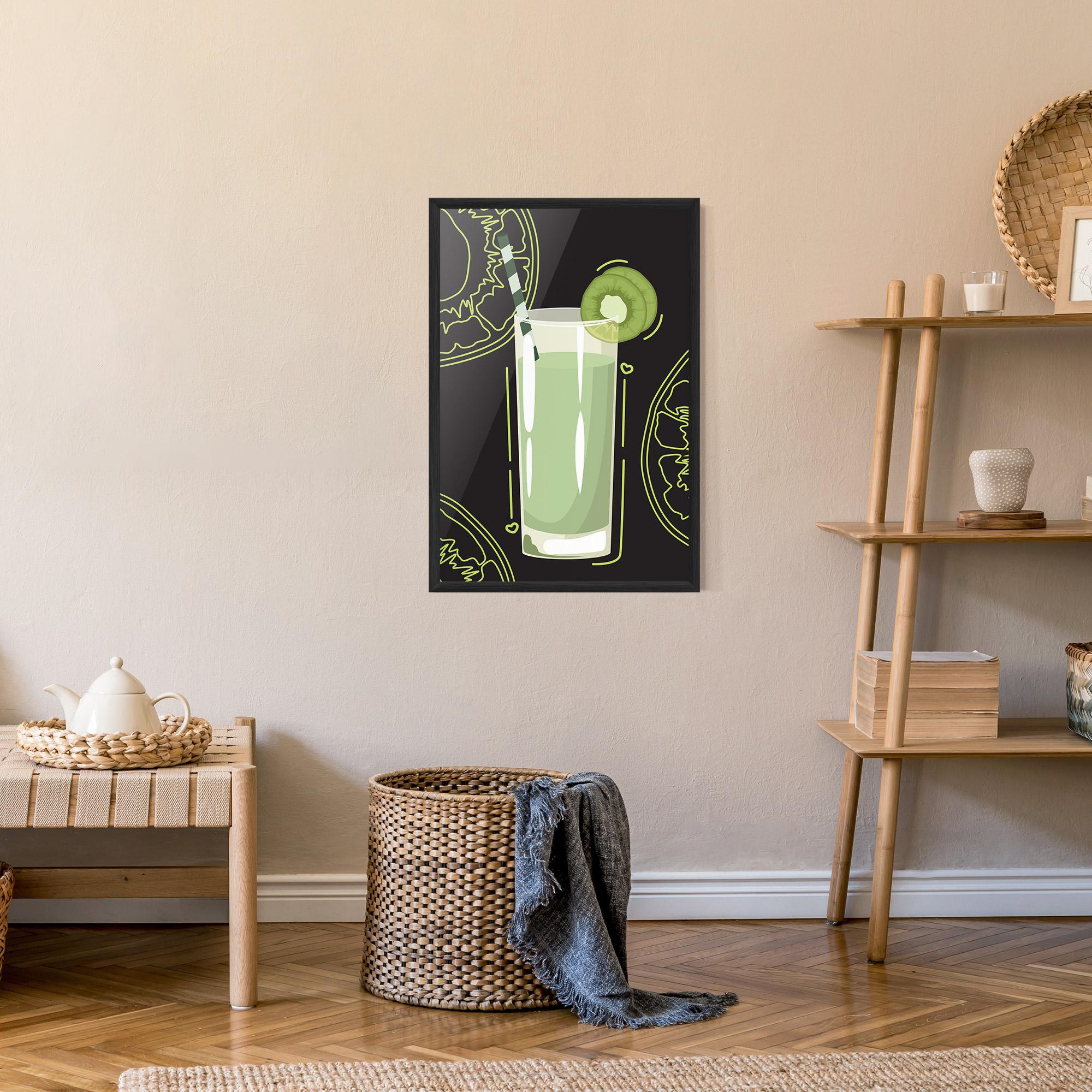 Gerahmte Poster Kiwi Drink mockup 9