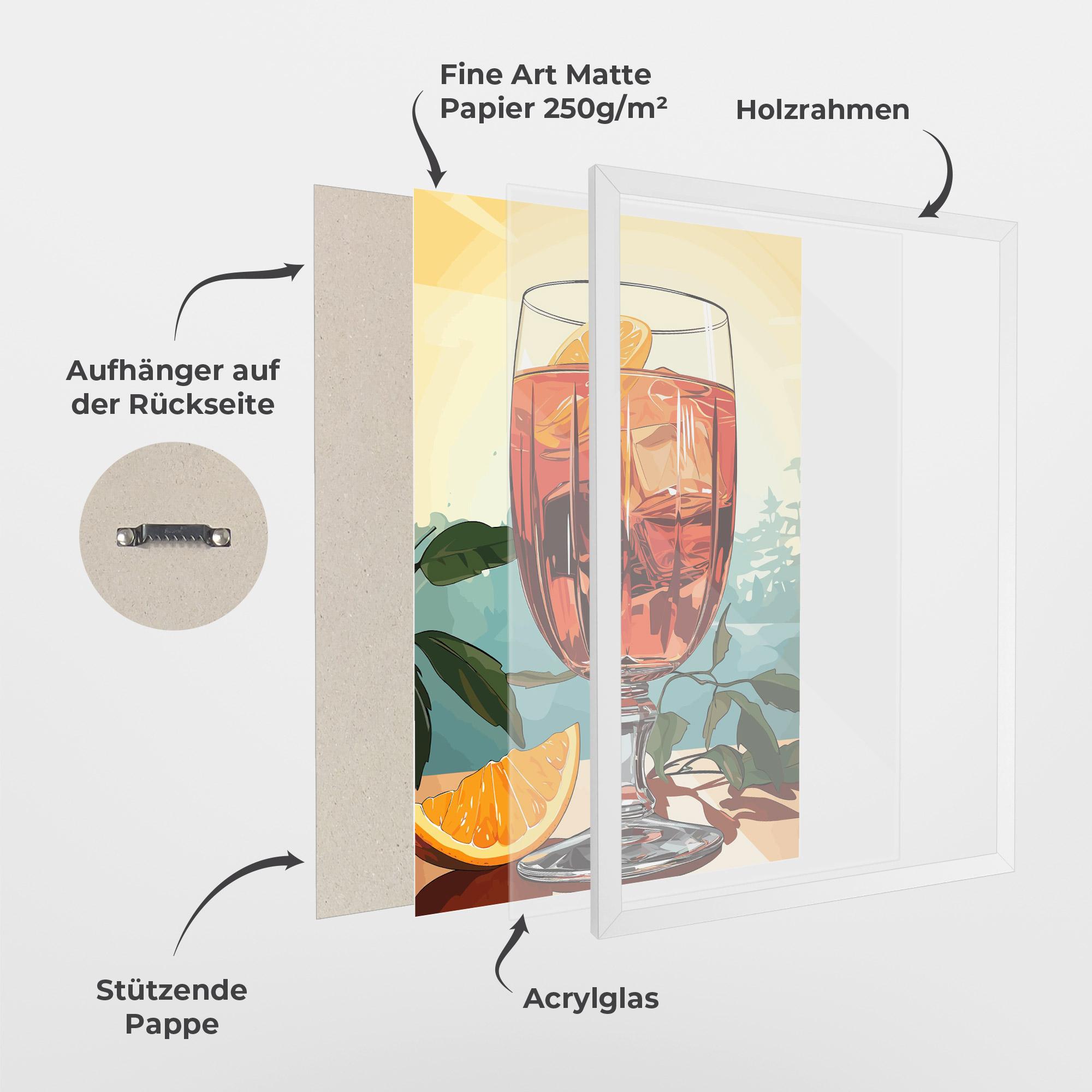 Gerahmte Poster Sunrise Cocktail mockup 1