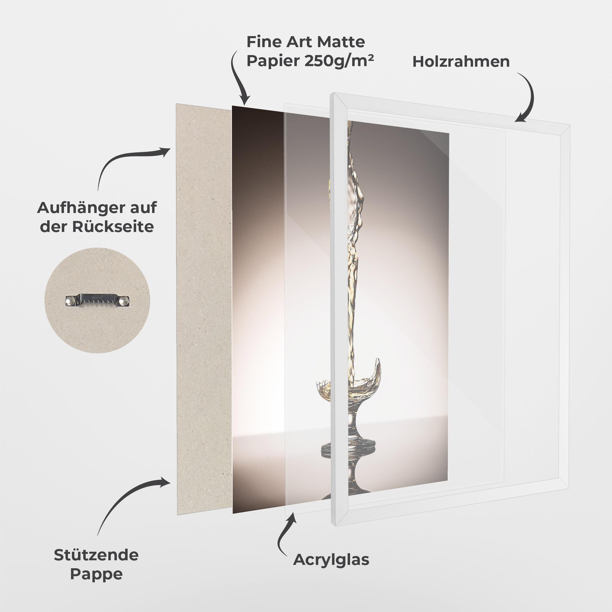 Gerahmte Poster White Wine Splash mockup 1